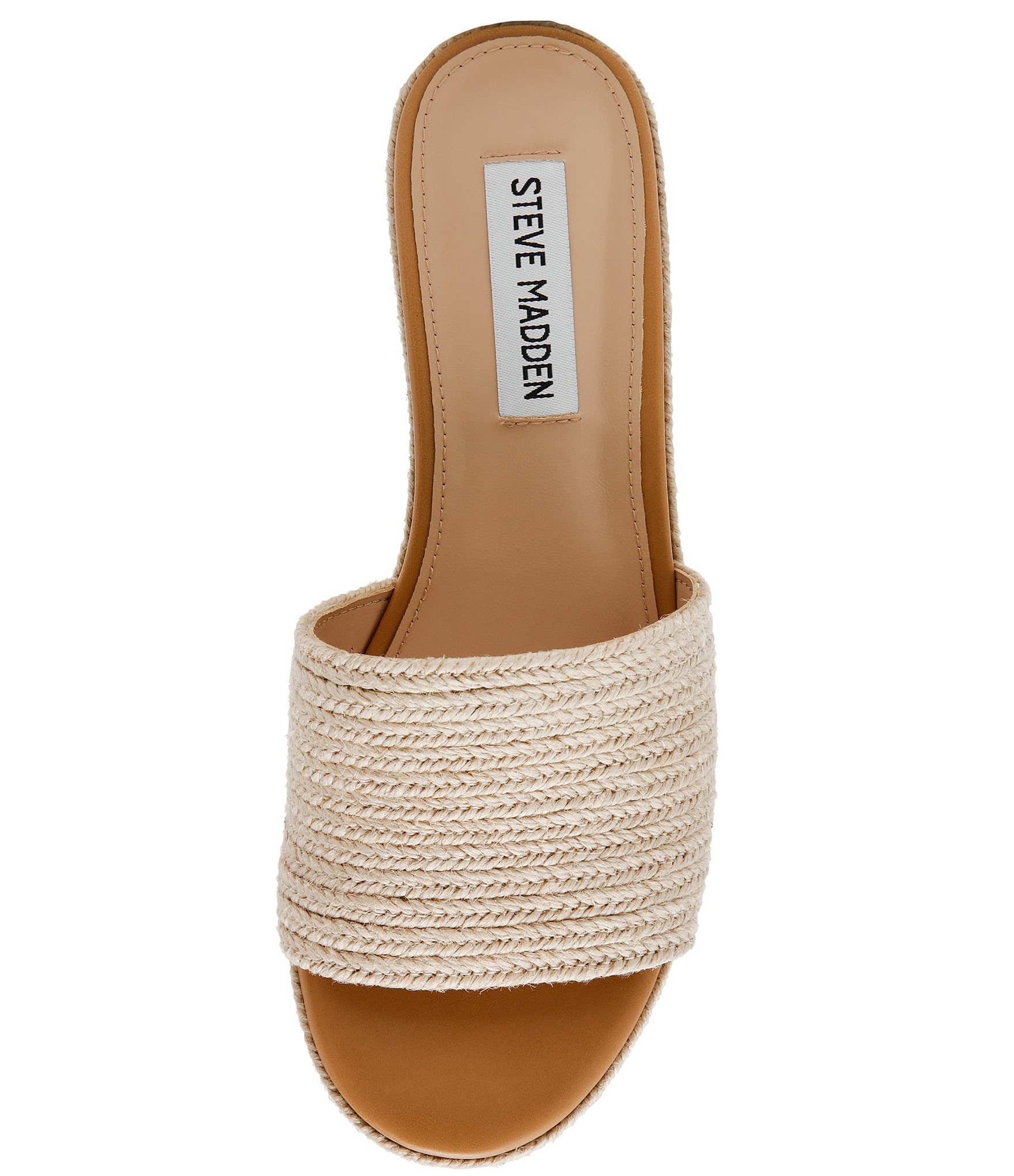 Steve Madden Trippy Woven Rope Platform Block Heel Slide Sandals