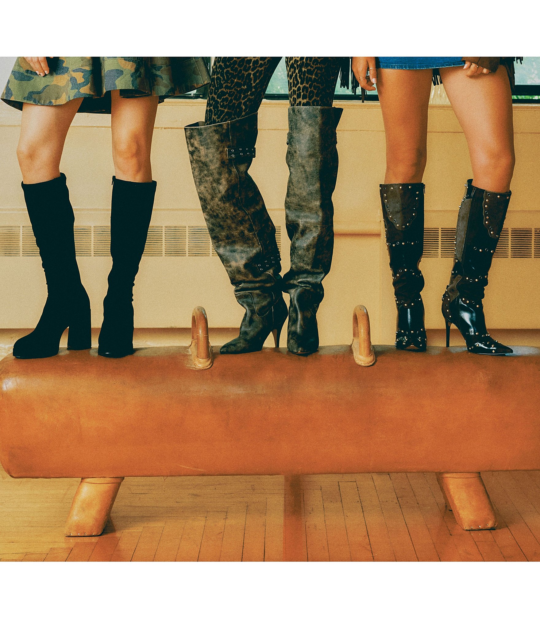 Steve Madden Twain Microsuede Knee High Block Heel Boots