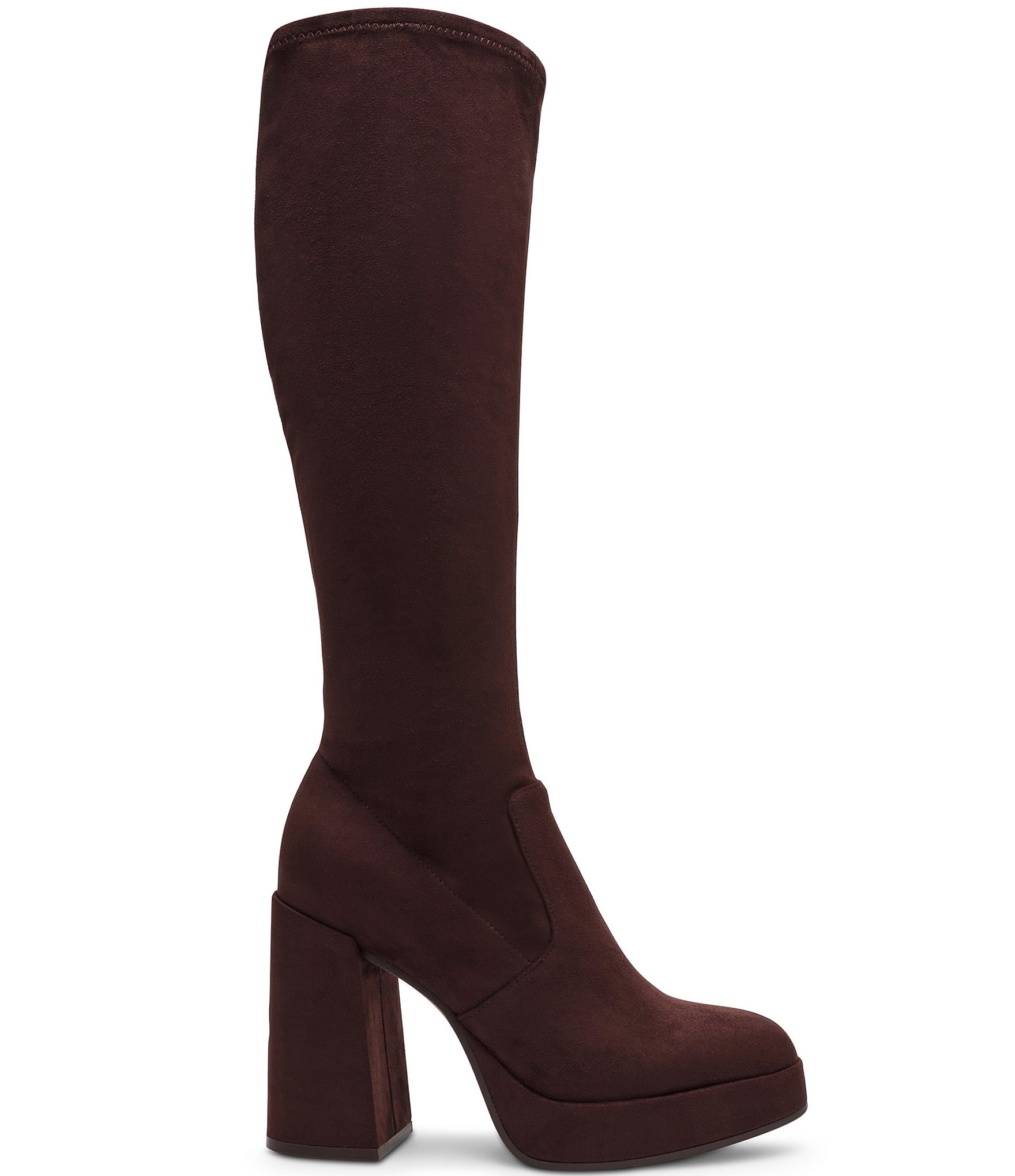 Steve Madden Twain Microsuede Knee High Block Heel Boots
