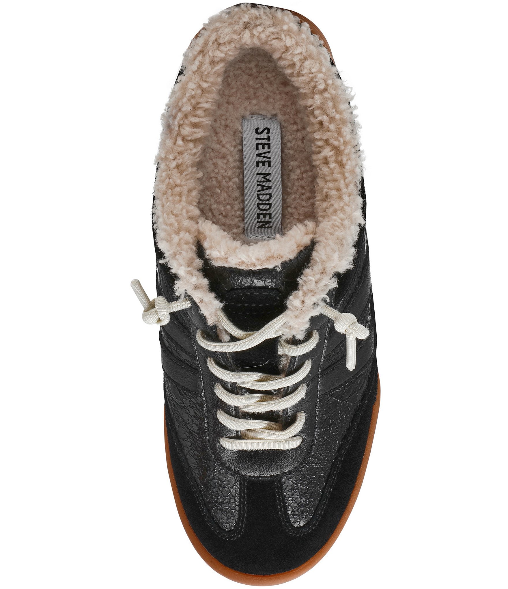 Steve Madden Vandy Leather Faux Fur Backless Mule Sneakers