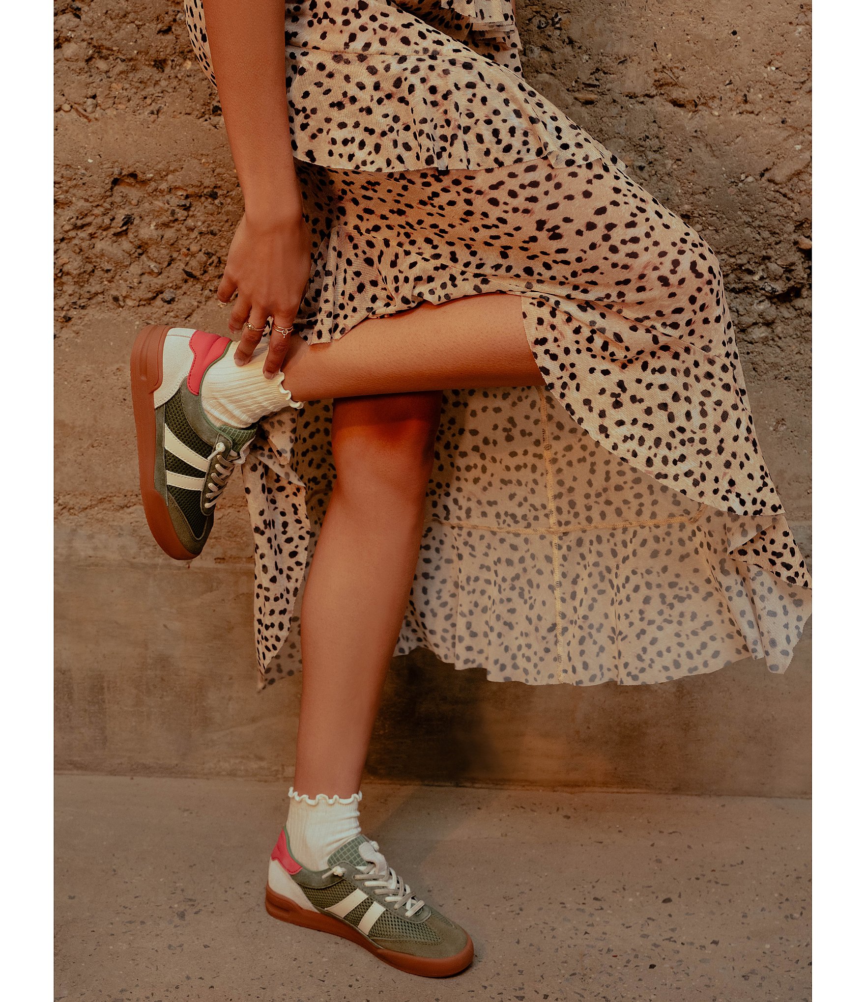 Steve Madden Verdict Mixed Media Low-Top Lace Up Sneakers