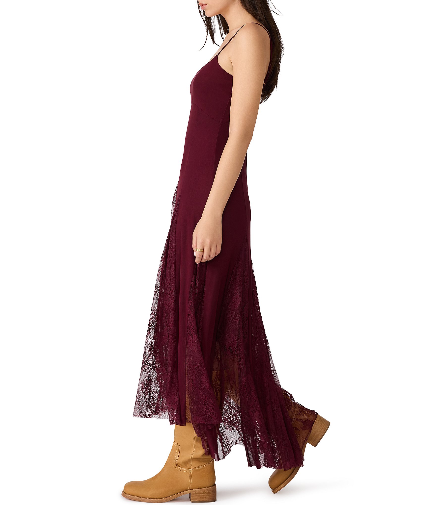 Steve Madden Vita Scoop Neck Sleeveless Mesh Midi Dress
