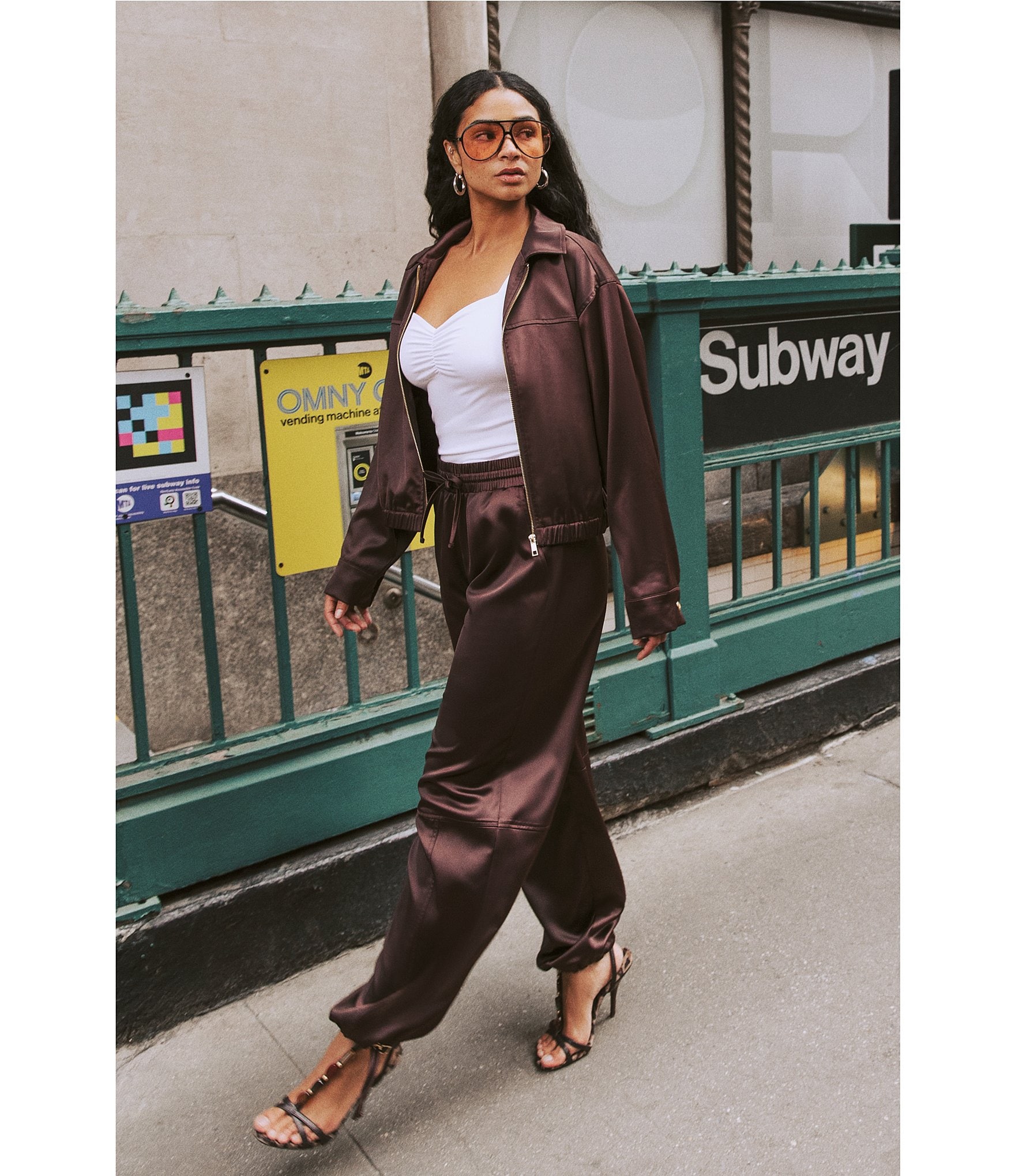 Stevie By Steve Madden Satin Barrel Pants