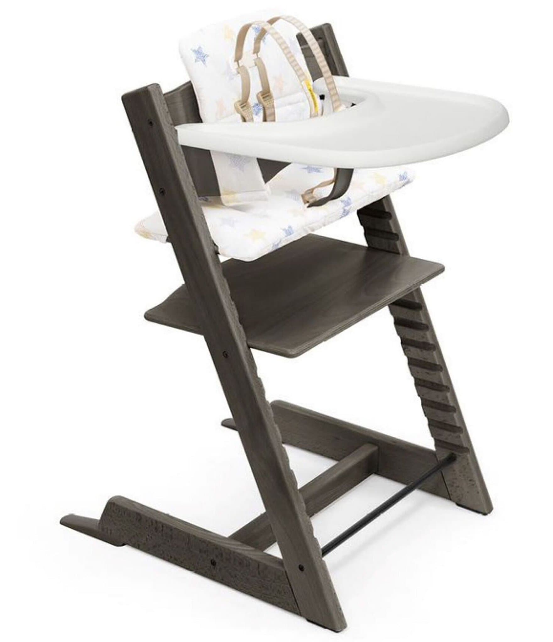 Stokke® Trapp® High Chair & Multi Star Cushion with Stokke® Tray in Hazy Grey Dillard's