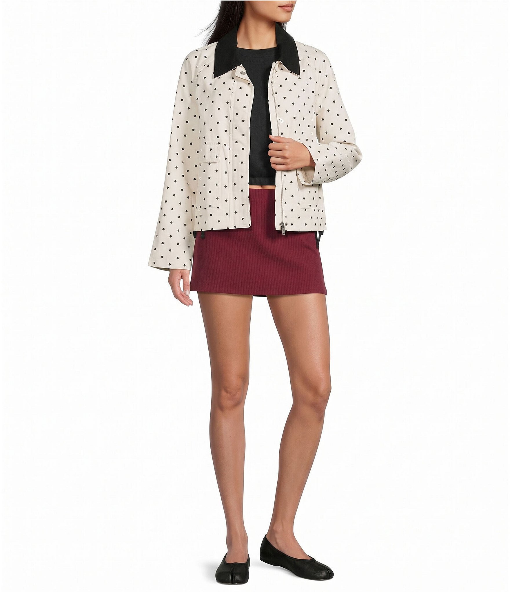 Stoosh Polka Dotted Long Sleeve Barn Jacket