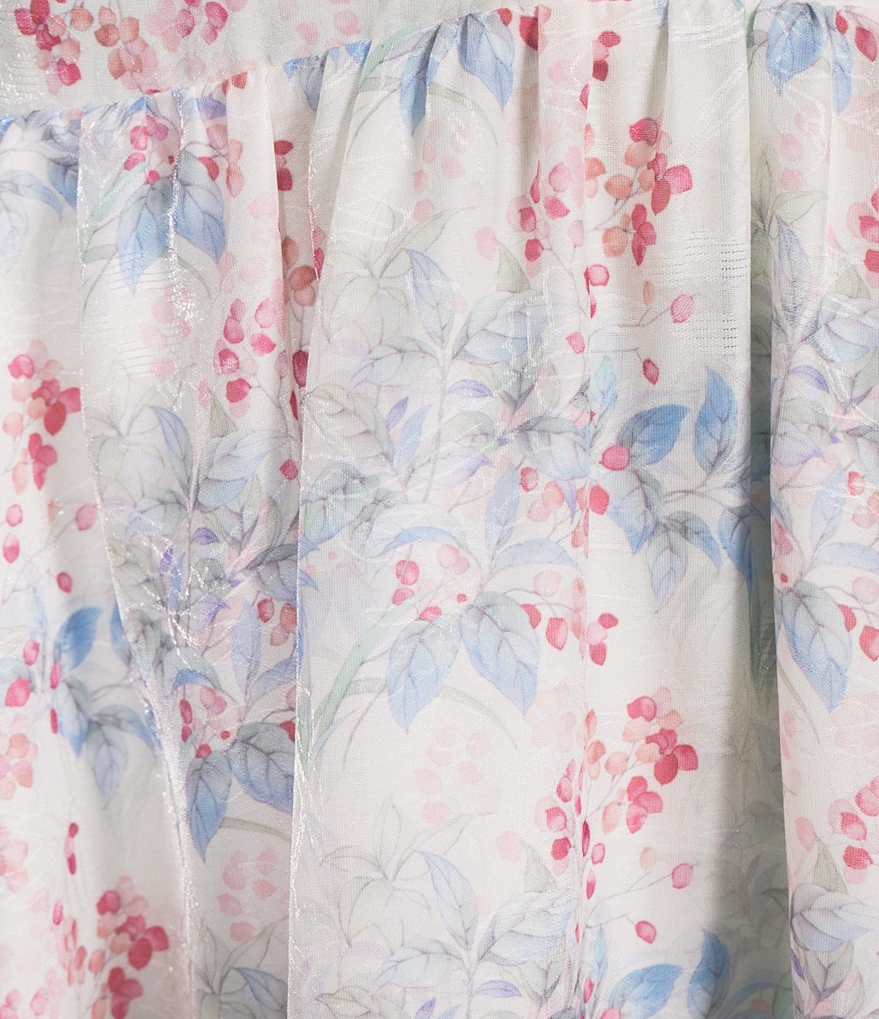 Storia Floral Print Deep V-Neck Flutter Sleeve Tie Back Midi Dress