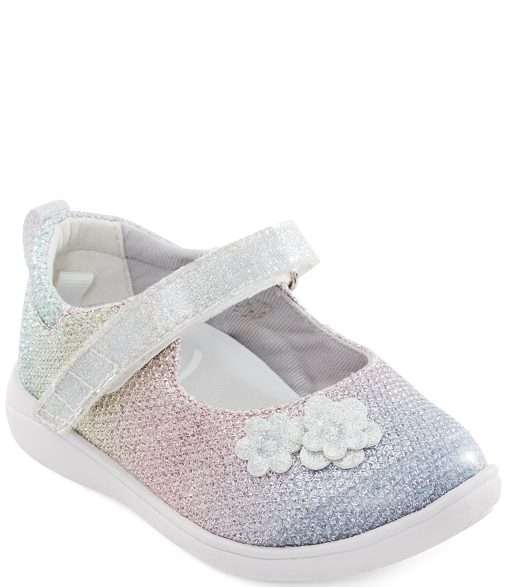 baby girl silver glitter shoes