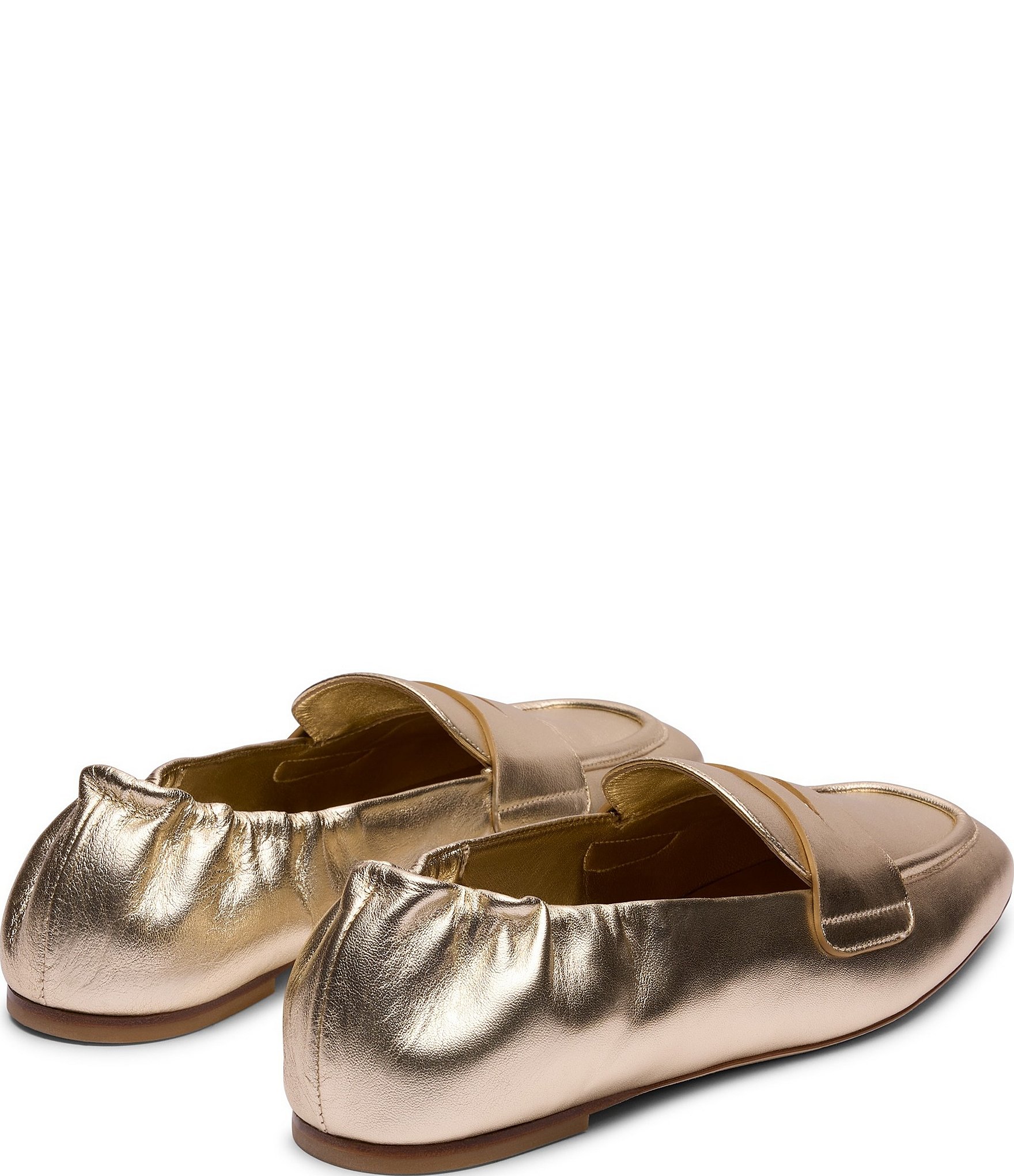 Stuart Weitzman Bryant Metallic Leather Penny Loafers