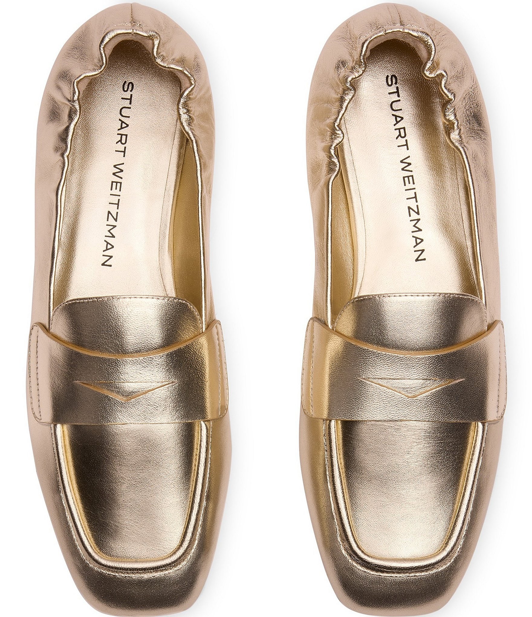 Stuart Weitzman Bryant Metallic Leather Penny Loafers