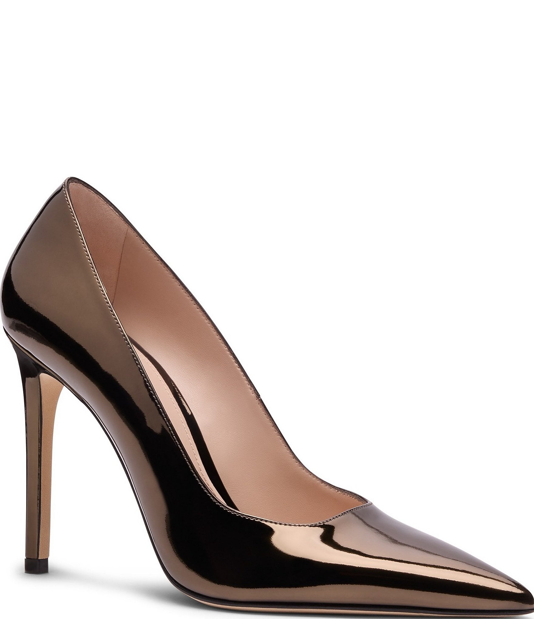 Stuart Weitzman Stuart Power Patent Leather Pointed Toe Stiletto Pumps