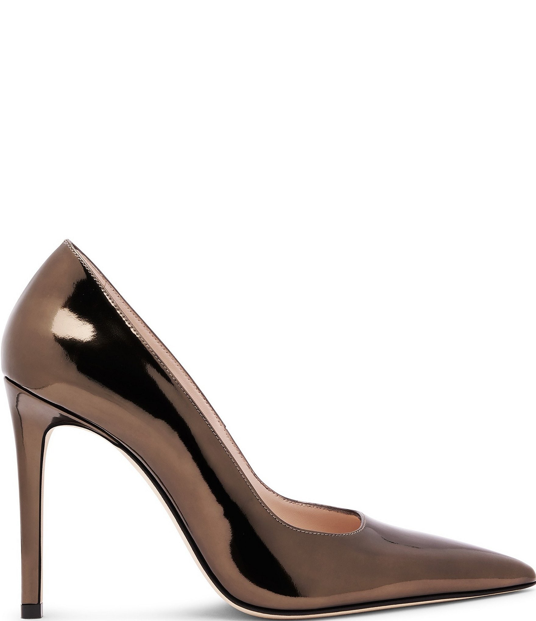 Stuart Weitzman Stuart Power Patent Leather Pointed Toe Stiletto Pumps