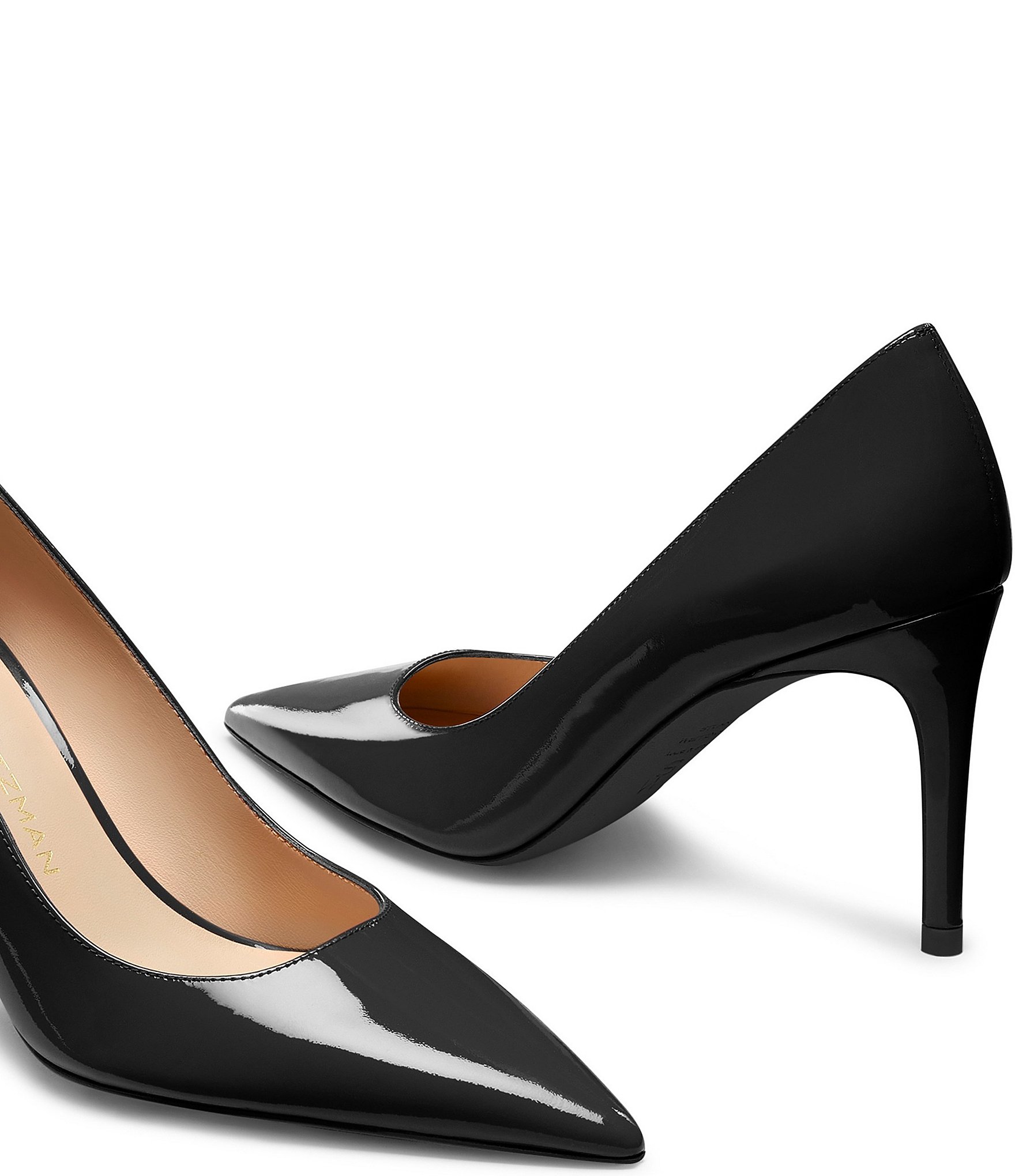 Stuart Weitzman Stuart Power 85 Patent Leather Pointed Toe Stiletto Pumps