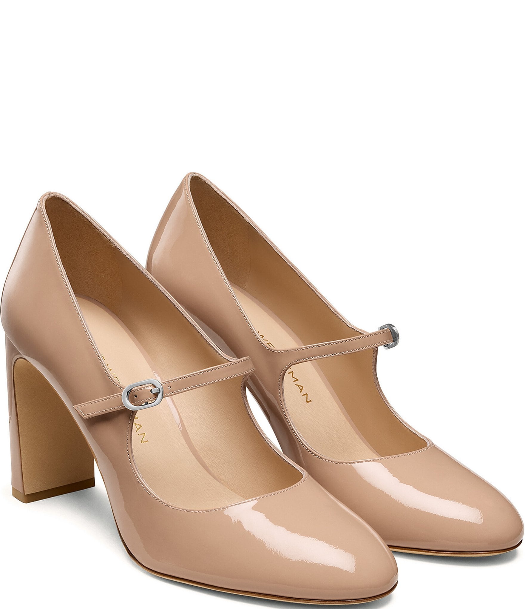 Stuart Weitzman Women's Babette Mary Jane 85 Patent Leather Pumps