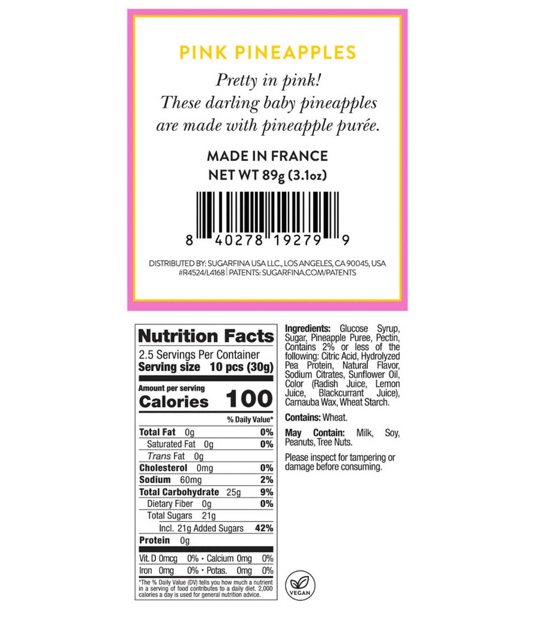 Sugarfina Pink Pineapples Cube Kit, Set of 4