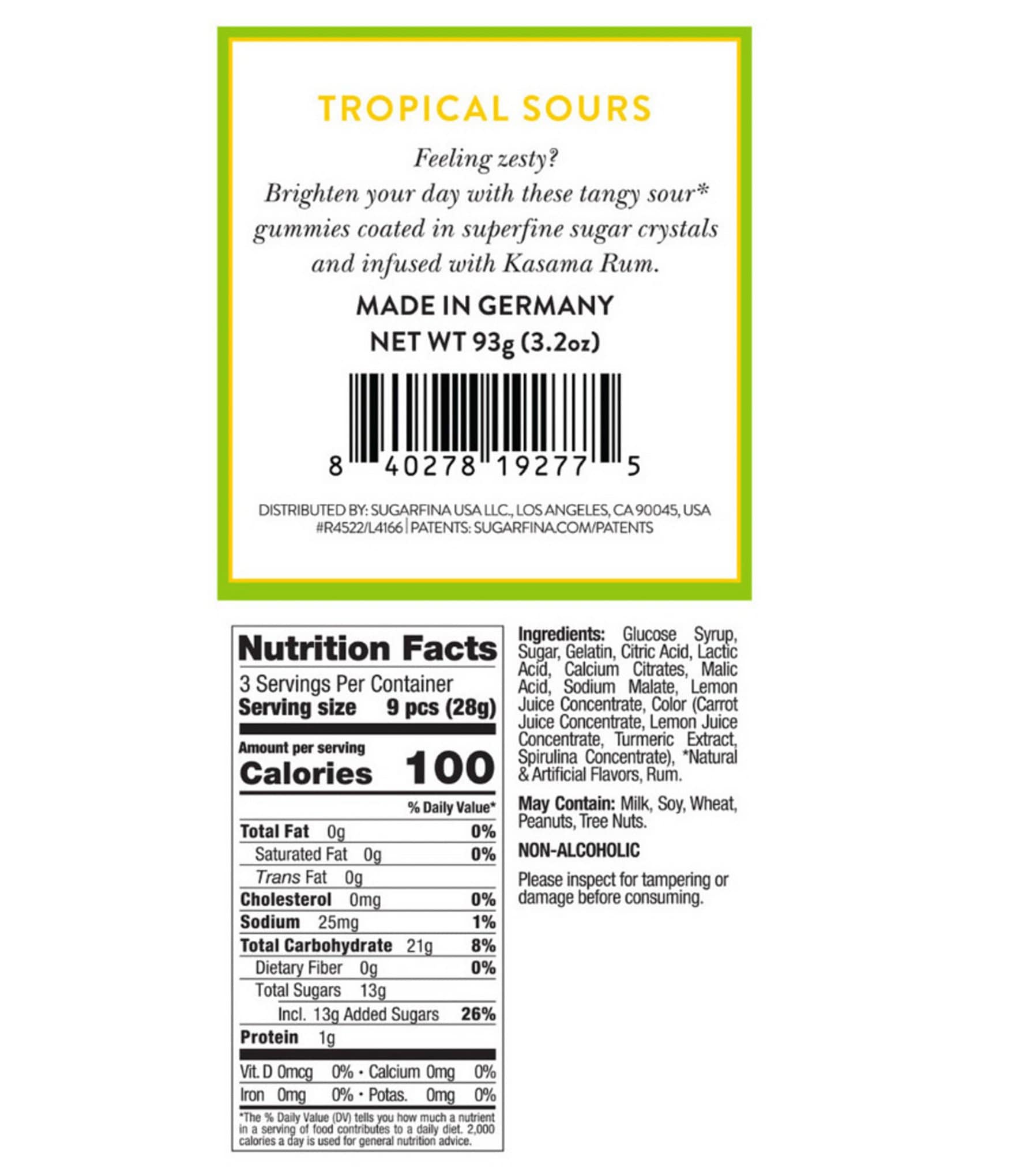 Sugarfina Tropical Sours Cube Kit, Set of 4