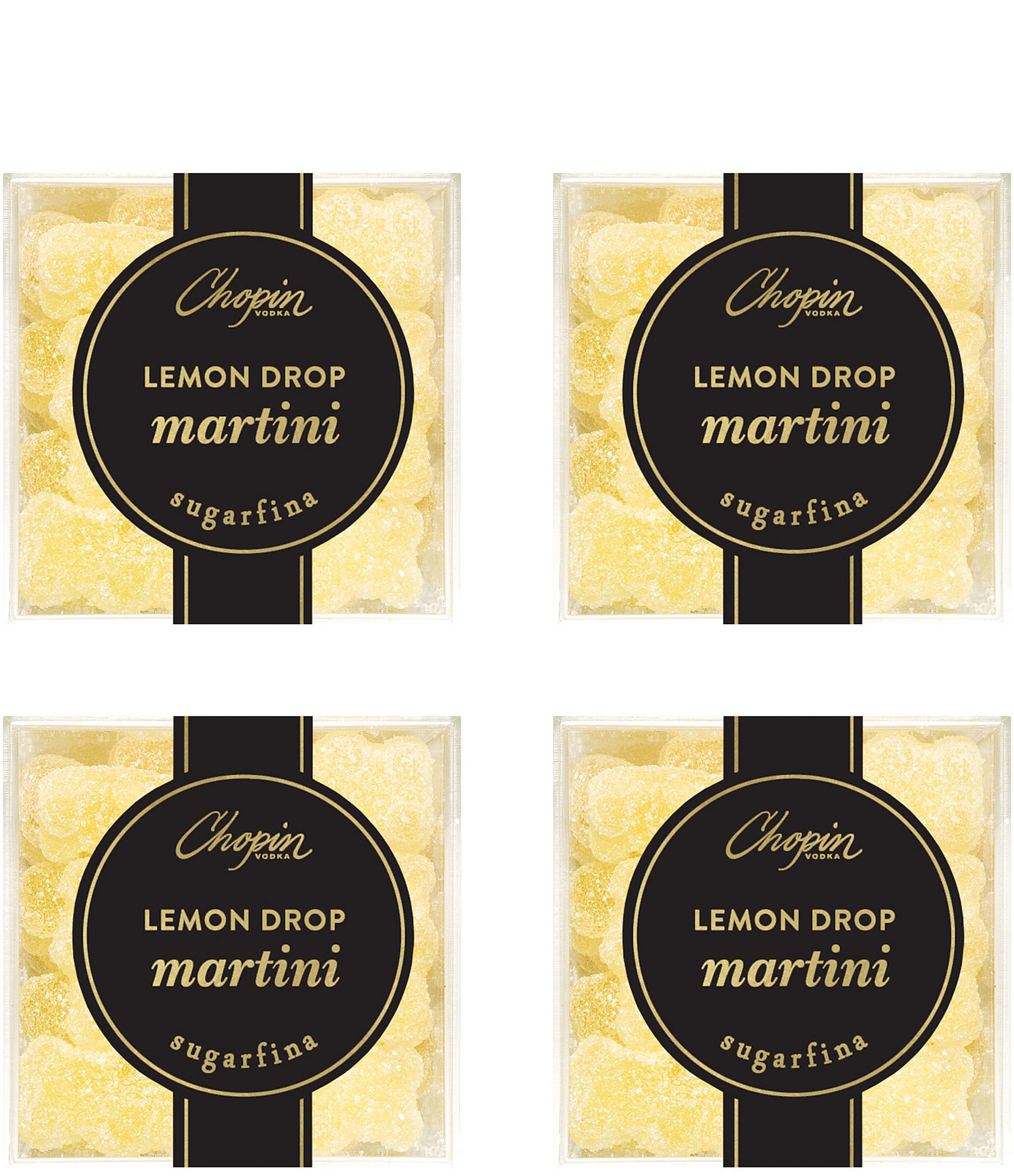 Sugarfina x Chopin Lemon Drop Martini Bears Small Cube, 4-Piece Set