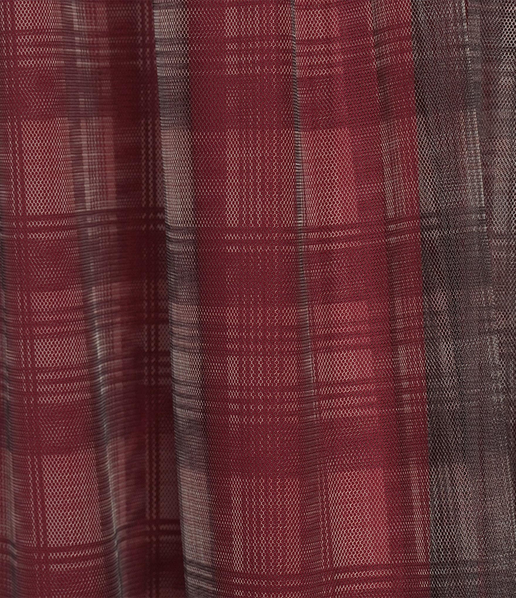 Sugarlips Isola Plaid Printed High Rise Tiered Mesh Maxi Skirt