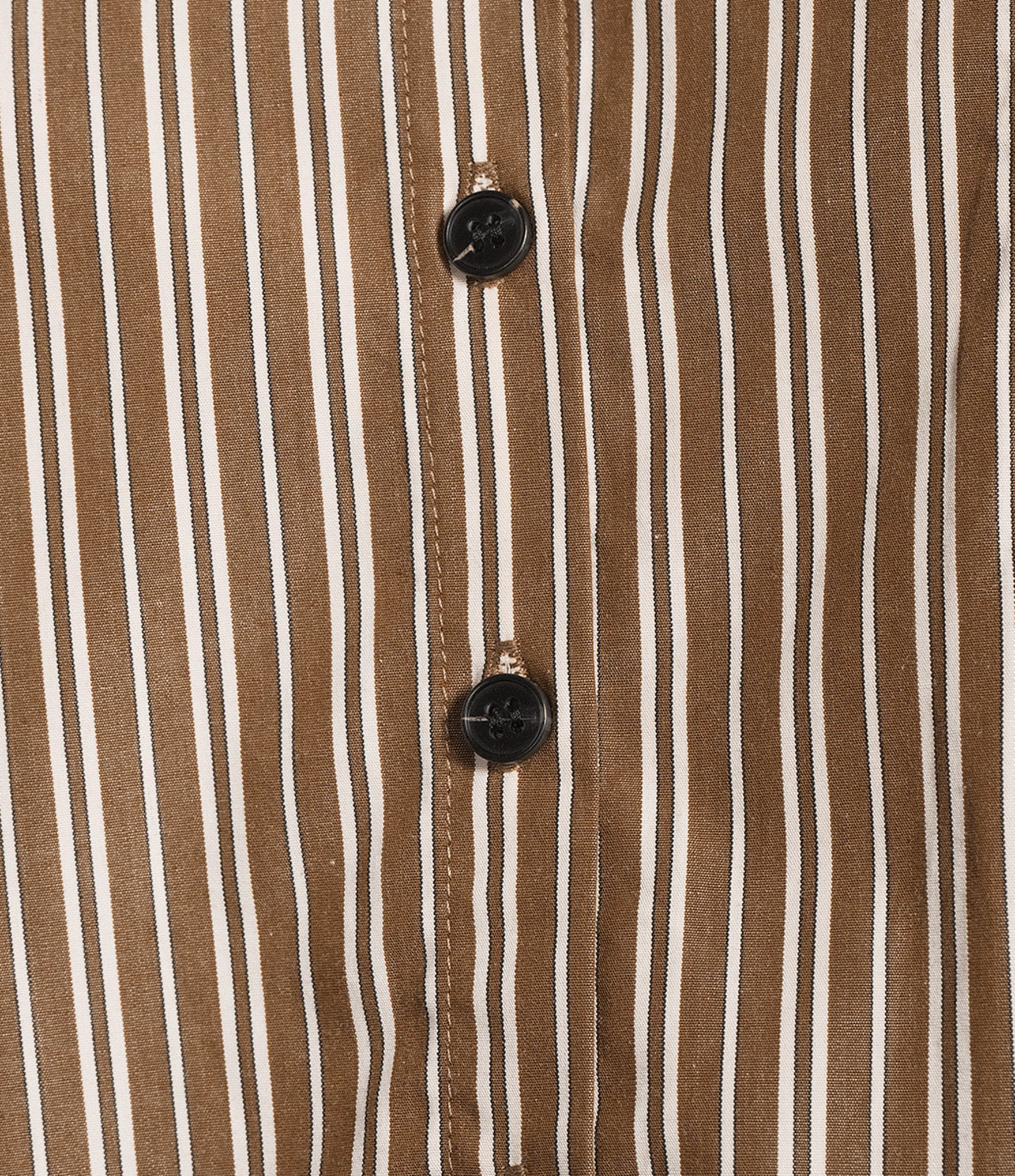 Sugarlips Marinela Woven Stripe Print Collared Half Sleeve Ruffle Hem Button Front Top
