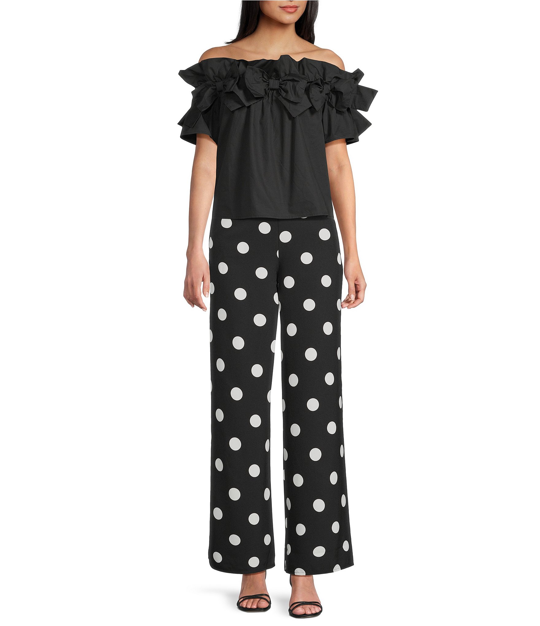 Sugarlips Off-The-Shoulder Bow Ruffle Top