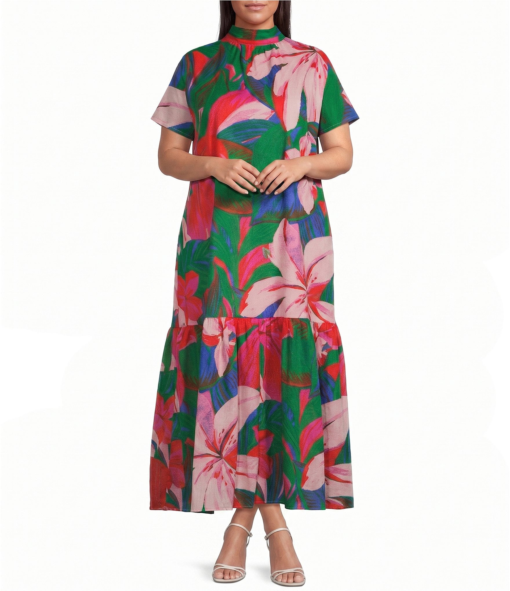 long dress short sleeves Fitted maxi dress with short sleeves :: LICHI