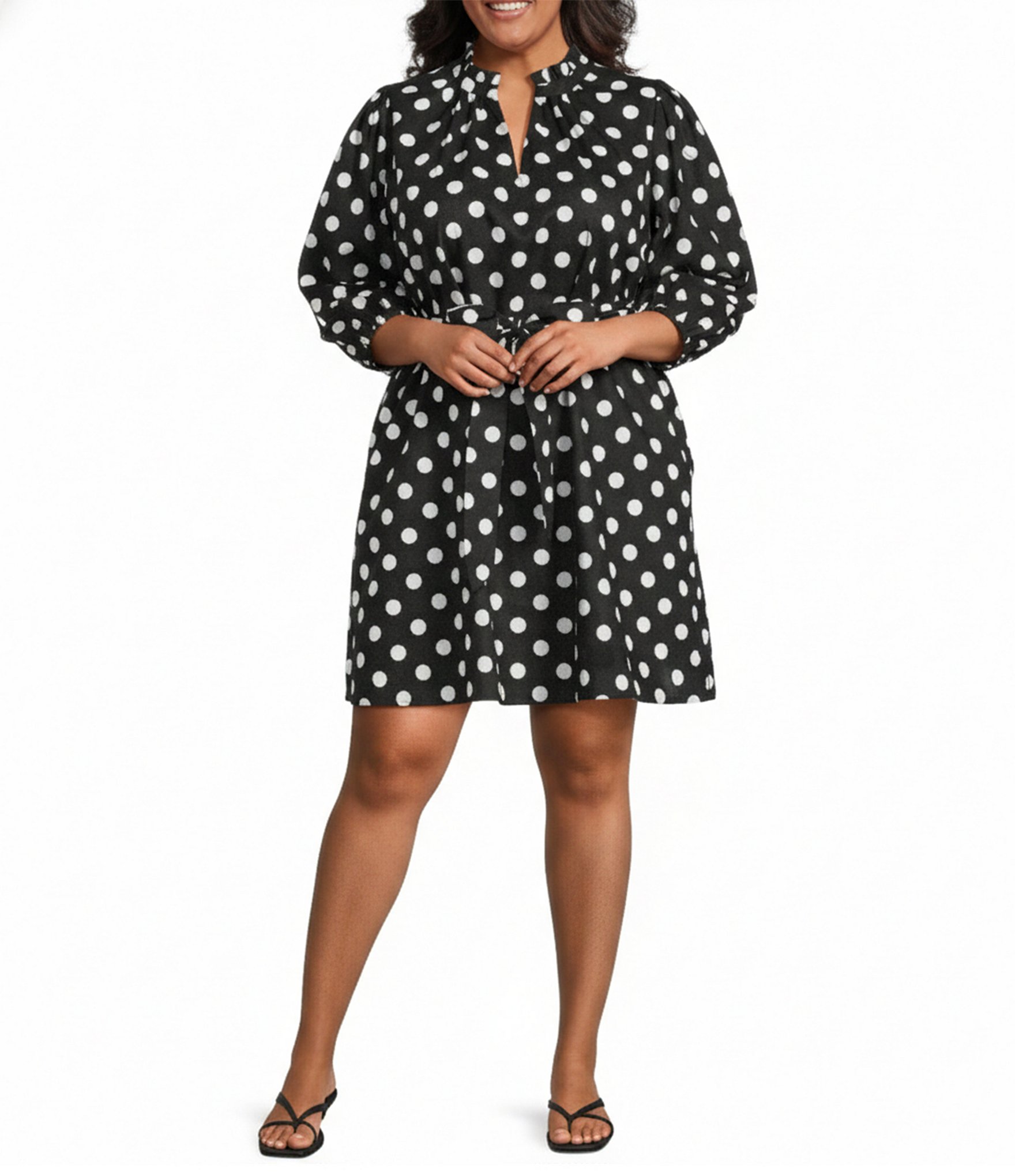princess polly baby blue dress Women's Designer Black And White Polka Dot Dresses main image 0