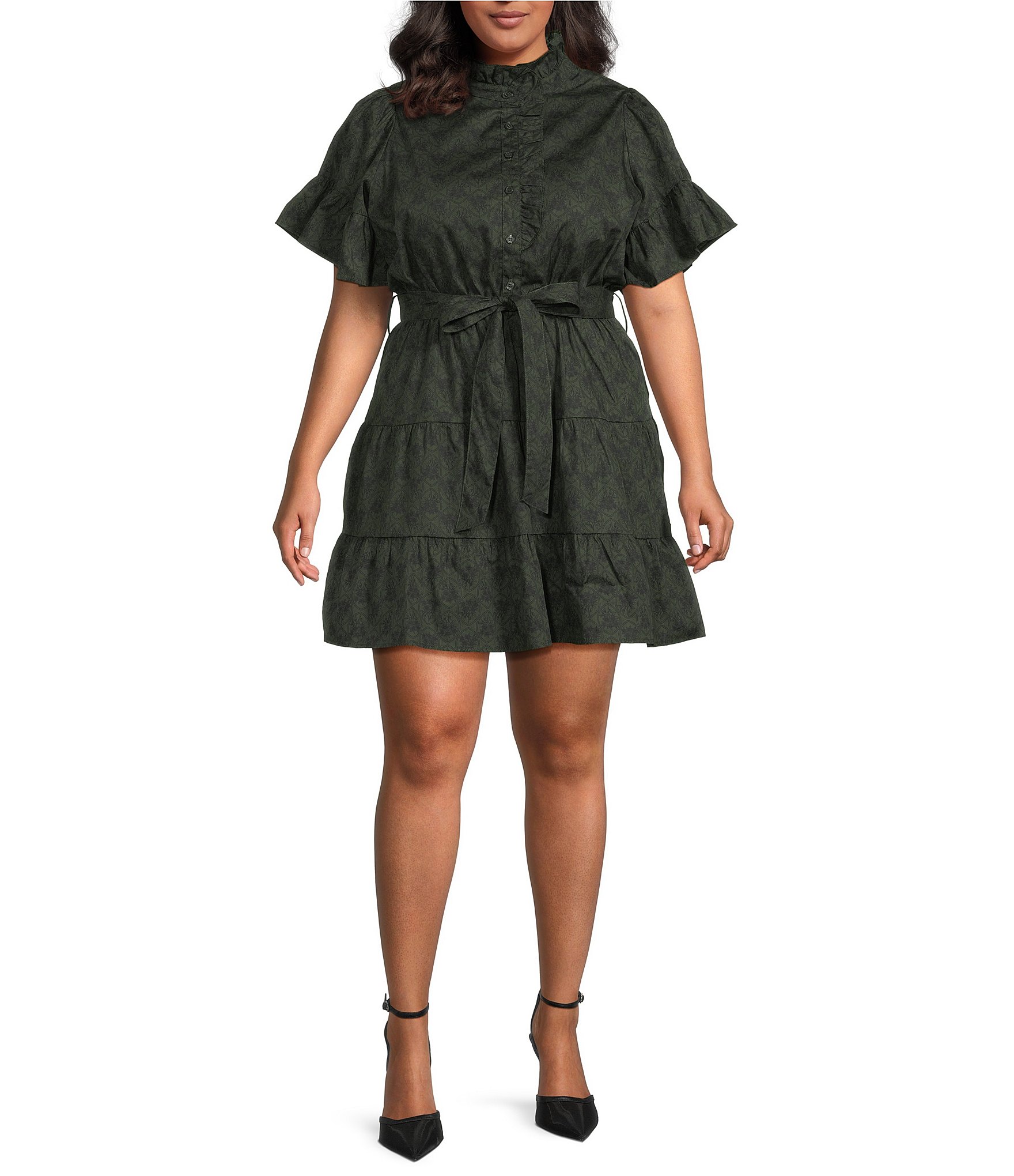 sage green tennis dress Green Contrast Cutout Tennis Dress main image 0