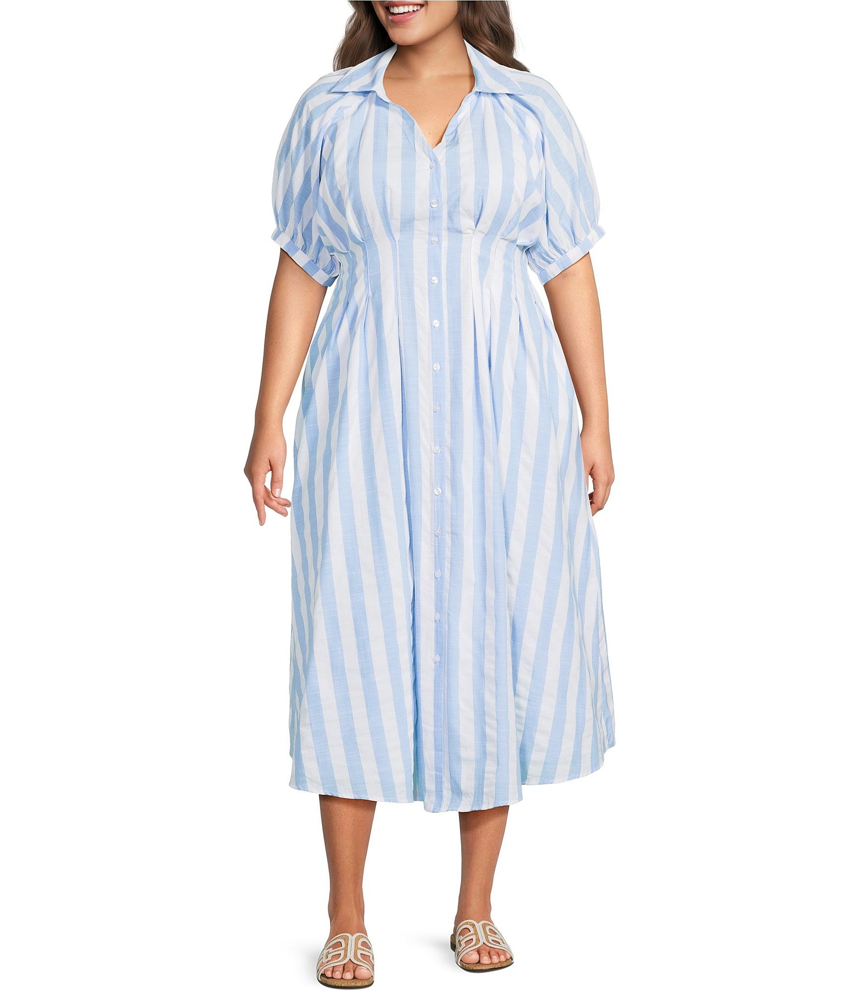princess polly baby blue dress Purple Dress Outfit: Pink Earrings, Blue Heels, Brown Bag main image 0