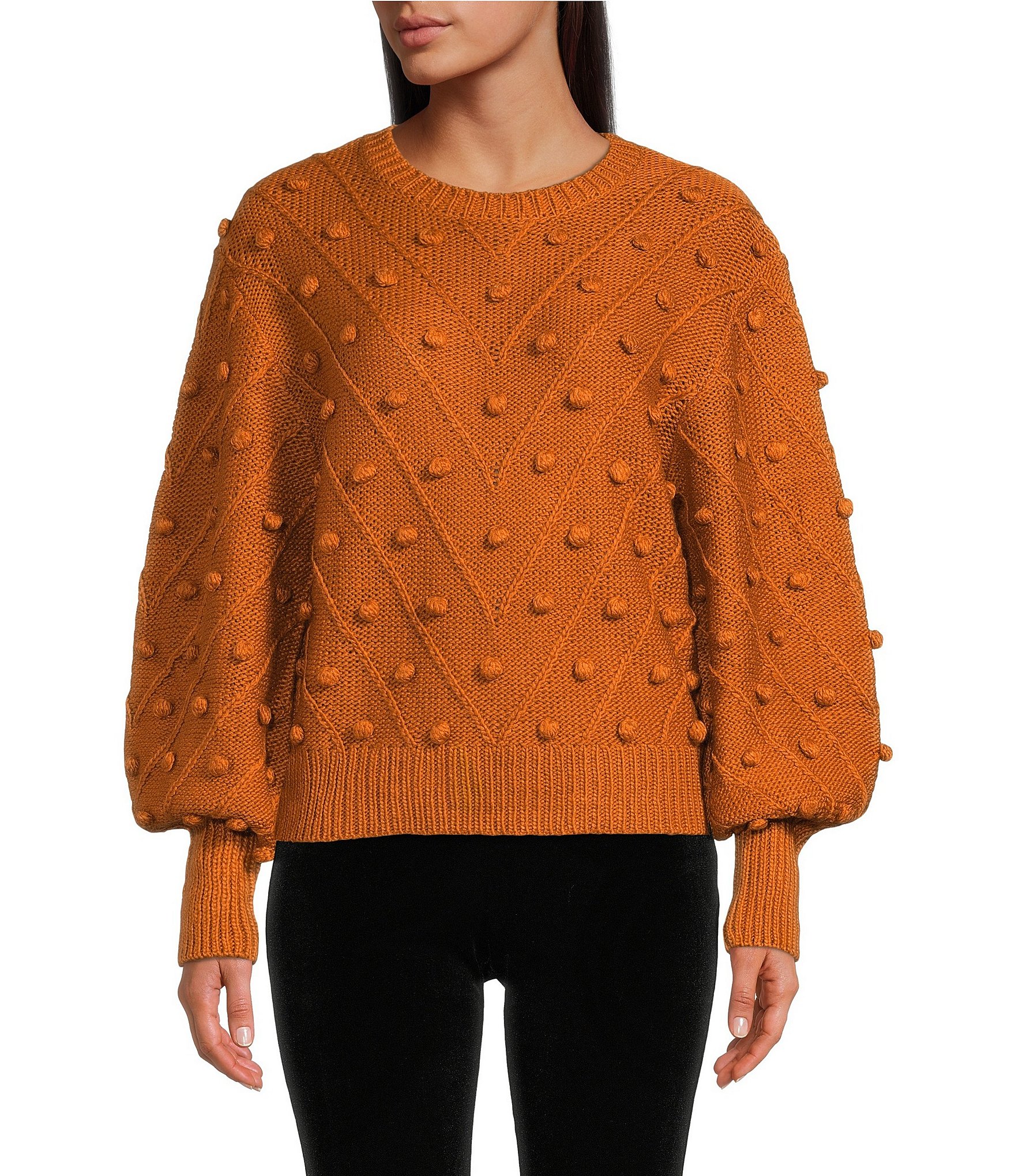 Rubia Gathered Sleeve Pointelle Sweater – Sugarlips