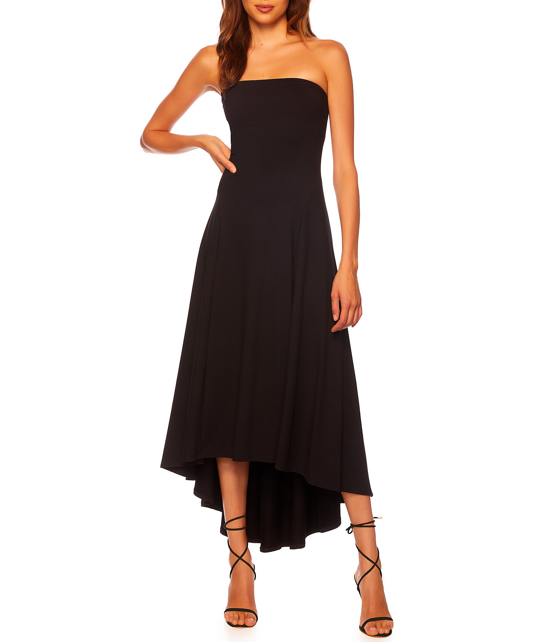 Susana Monaco Crew Slit Sleeveless Dress in Caviar