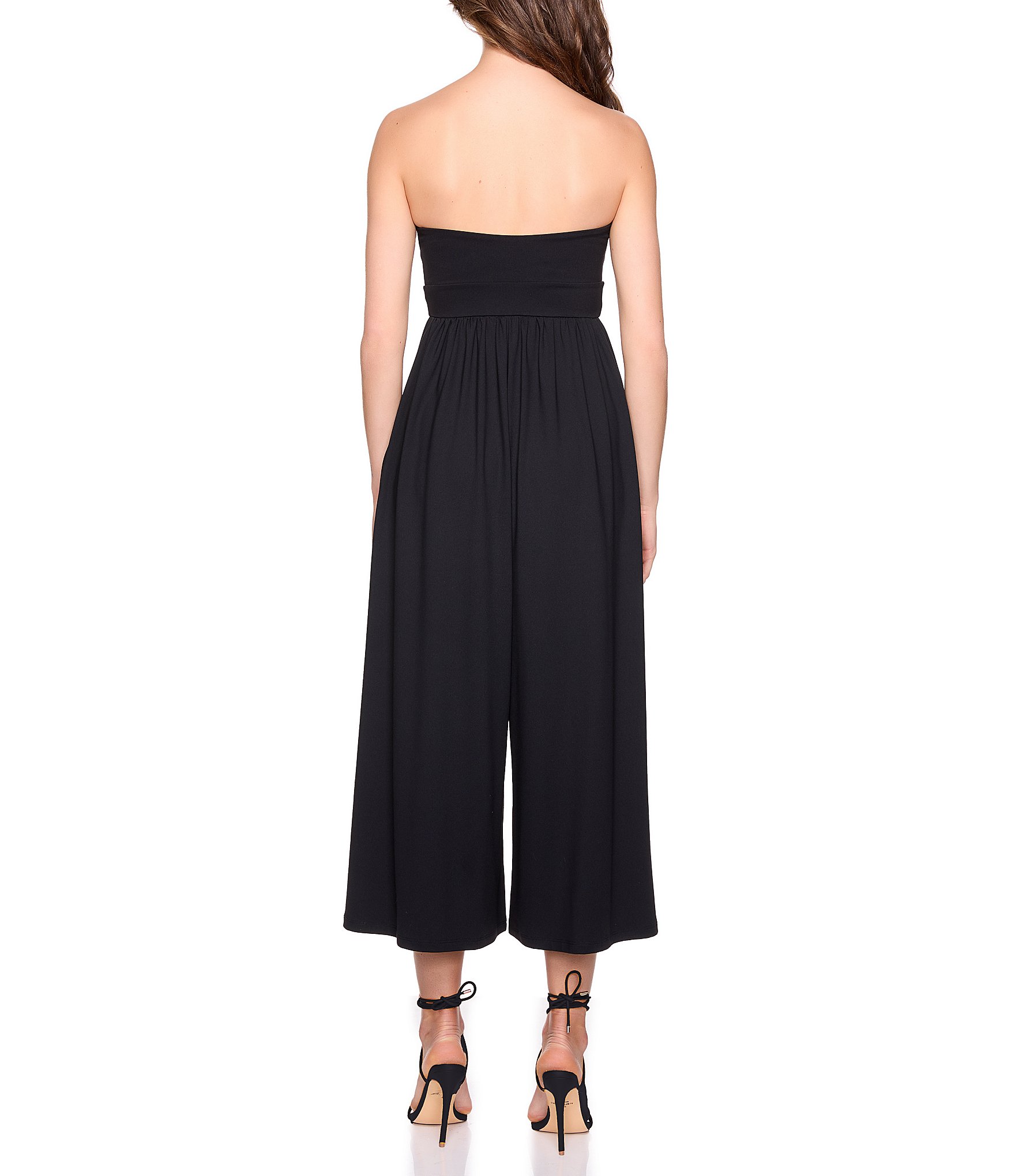 Susana Monaco Tube Strapless Wide Leg Cropped Jumpsuit
