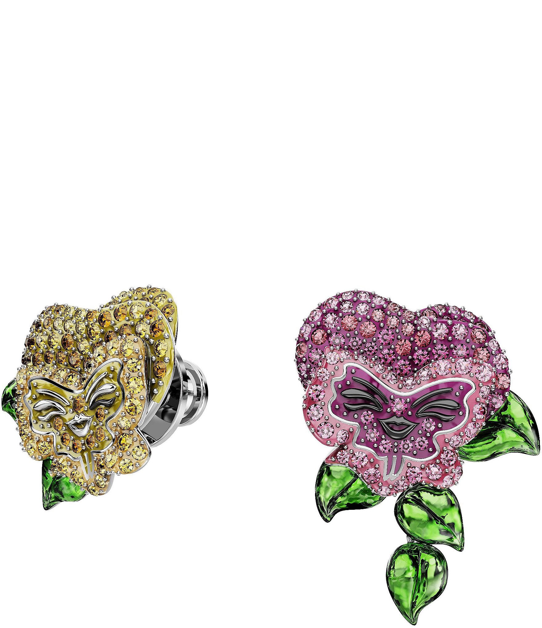 Swarovski Alice In Wonderland Flower Crystal Stud Earrings