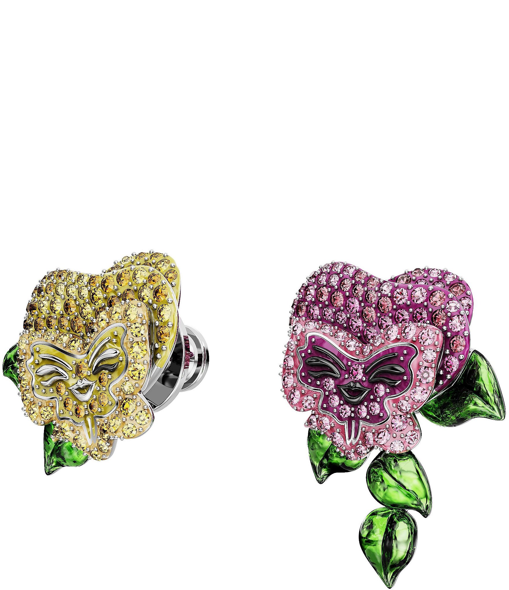 Swarovski Alice In Wonderland Flower Crystal Stud Earrings