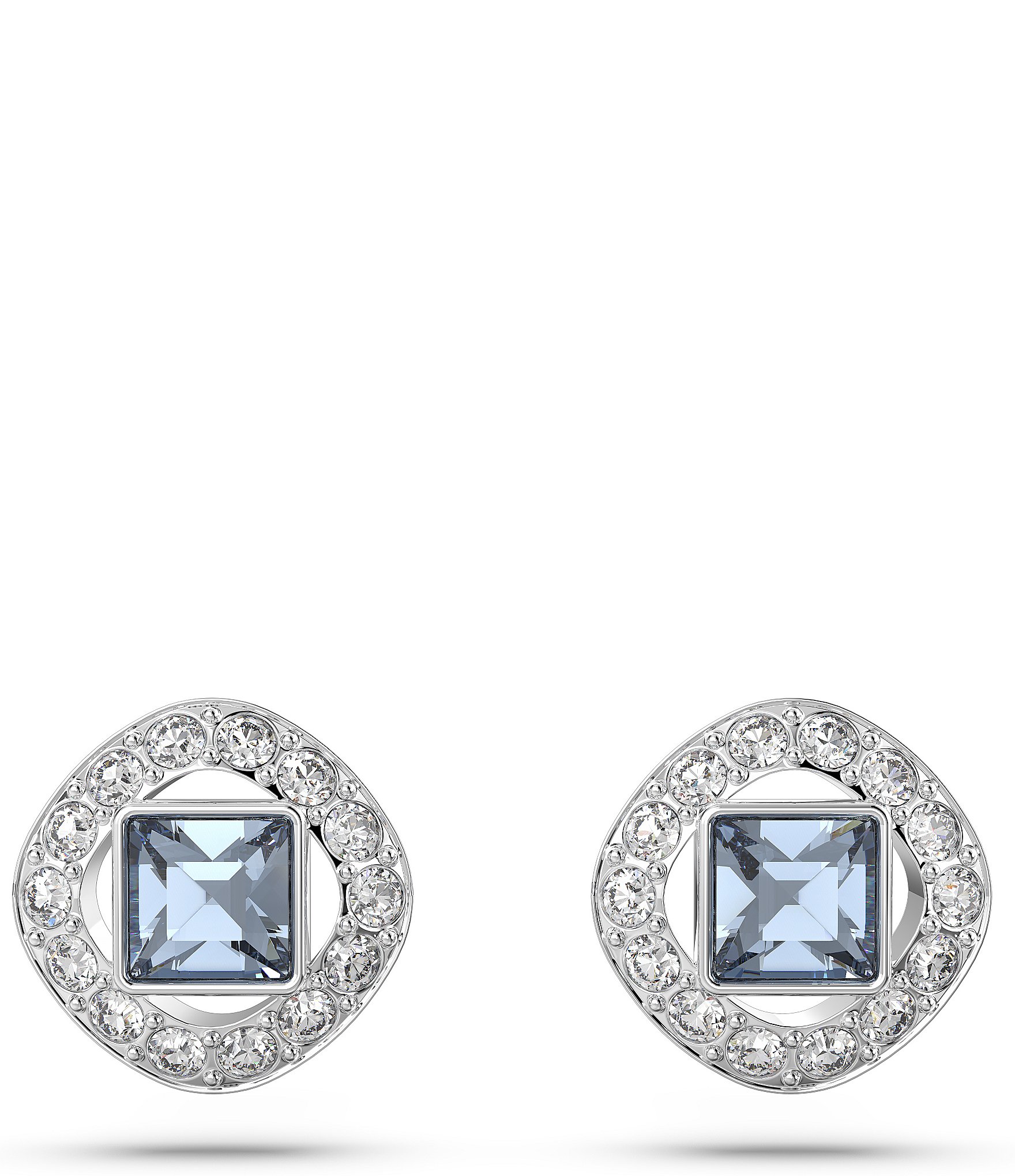 Swarovski Angelic Blue Square Cut Ladies Stud Earrings | 0135280 |  Beaverbrooks the Jewellers