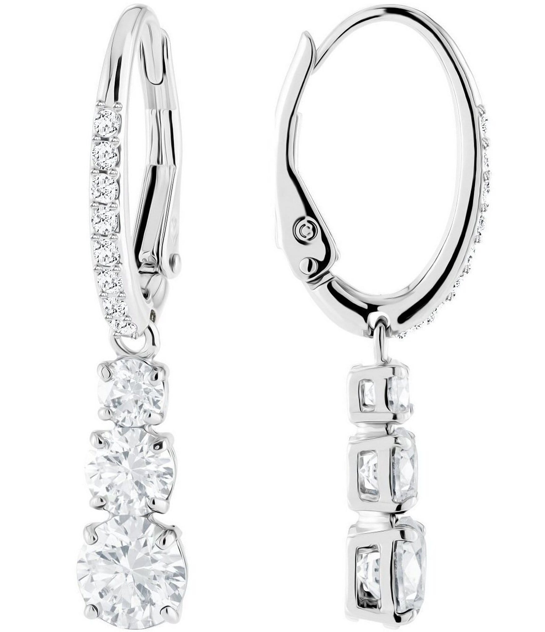 Swarovski Attract Trilogy Round Crystal Drop Earrings