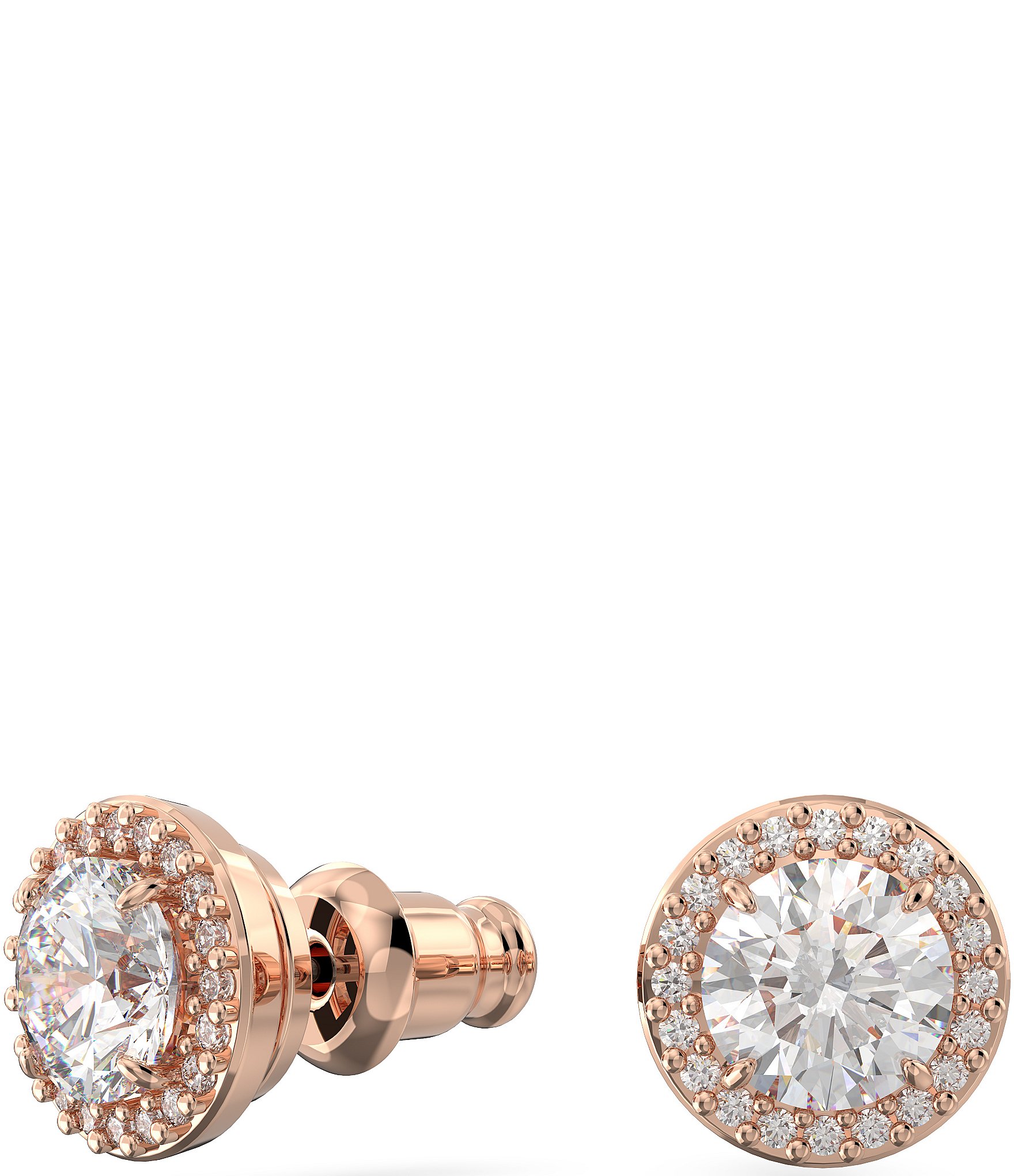 Swarovski Constella Halo Round Crystal Cut Stud Earrings