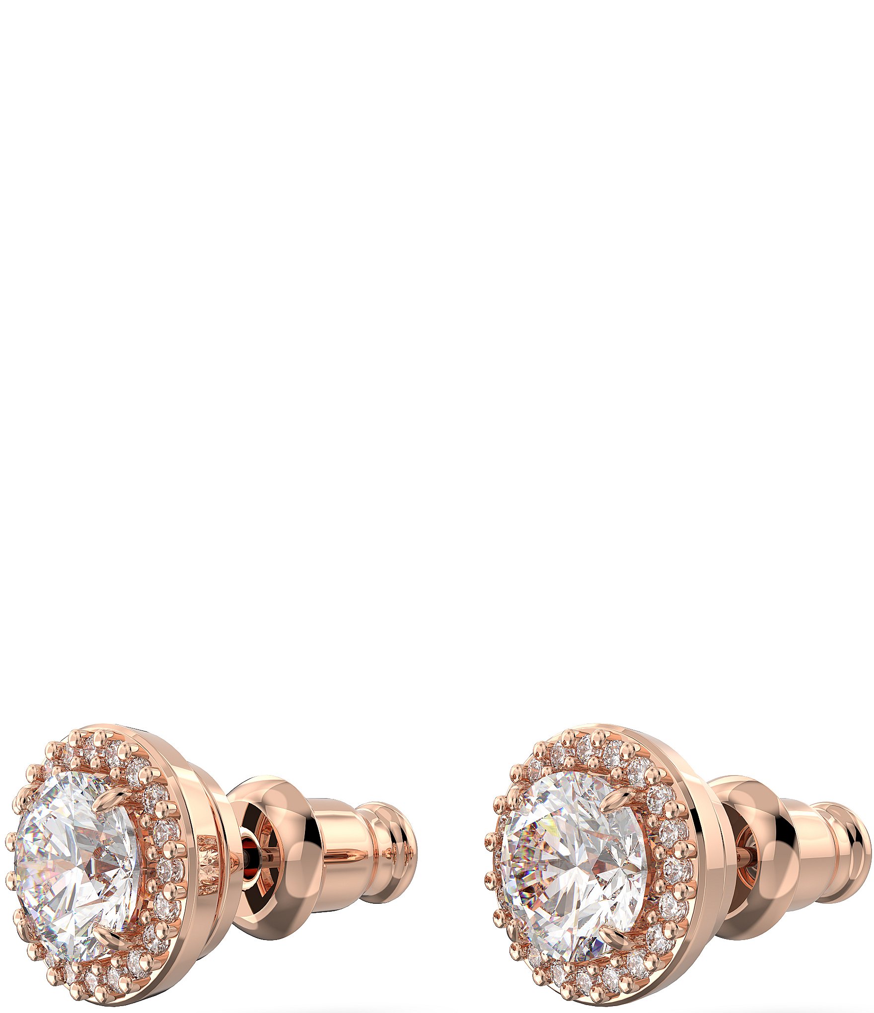 Swarovski Constella Halo Round Crystal Cut Stud Earrings