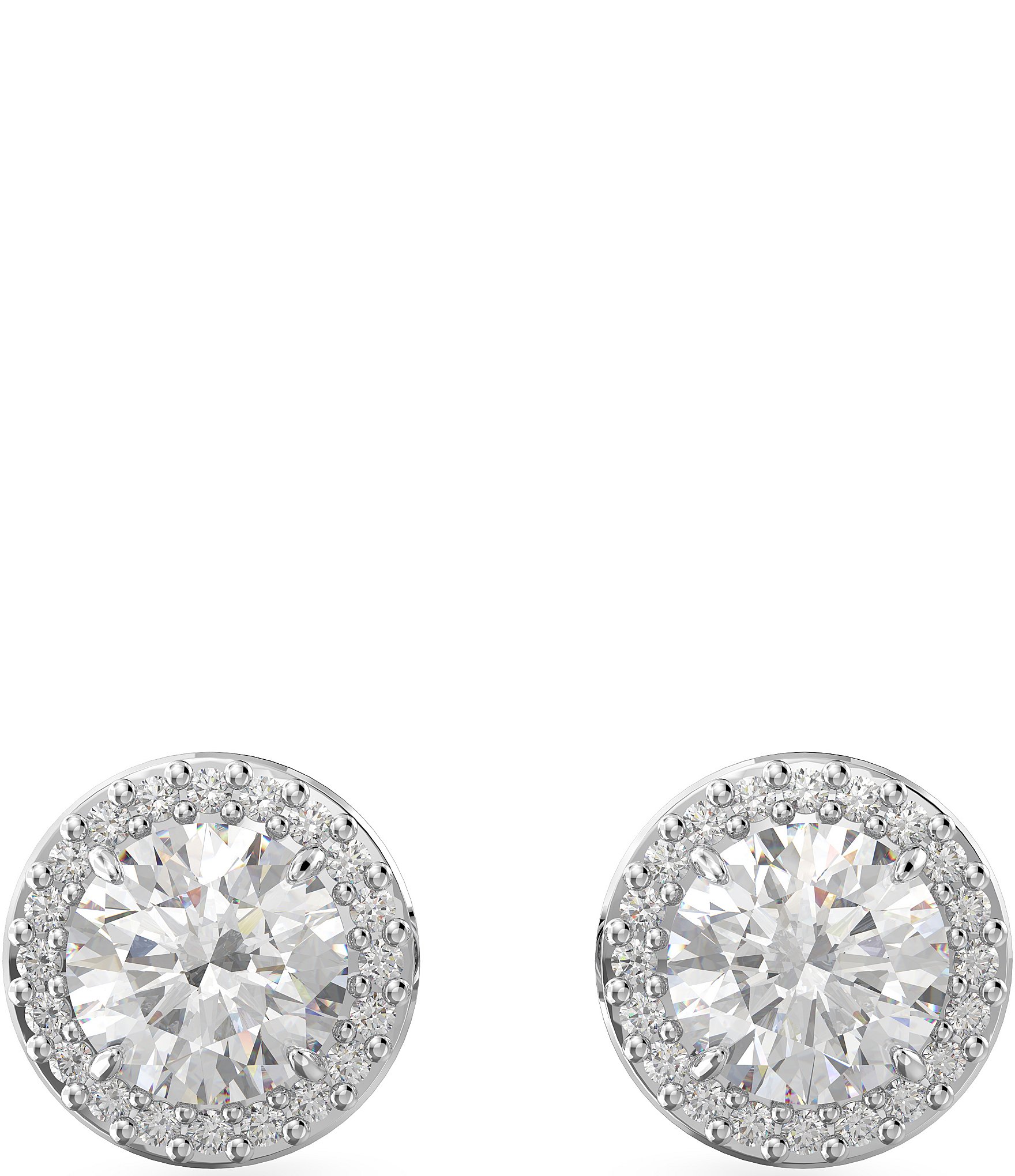 Swarovski Constella Halo Round Crystal Cut Stud Earrings