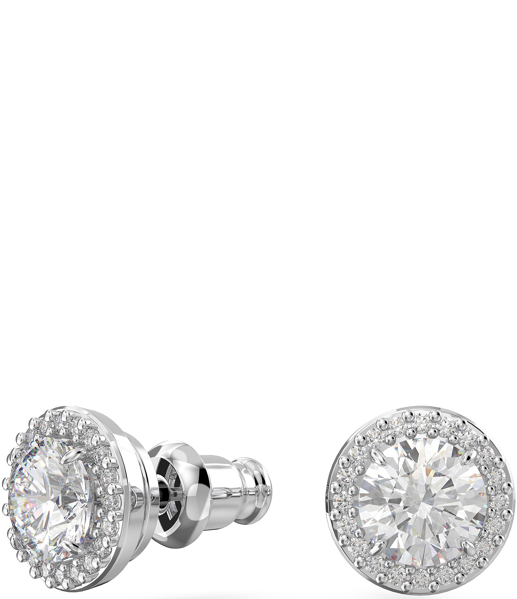 Swarovski Constella Halo Round Crystal Cut Stud Earrings