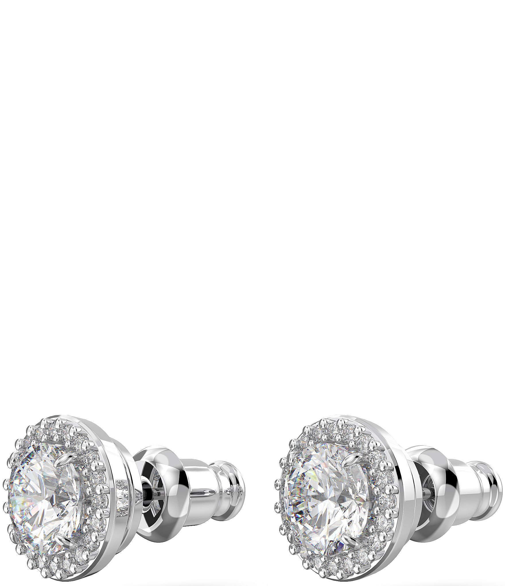 Swarovski Constella Halo Round Crystal Cut Stud Earrings