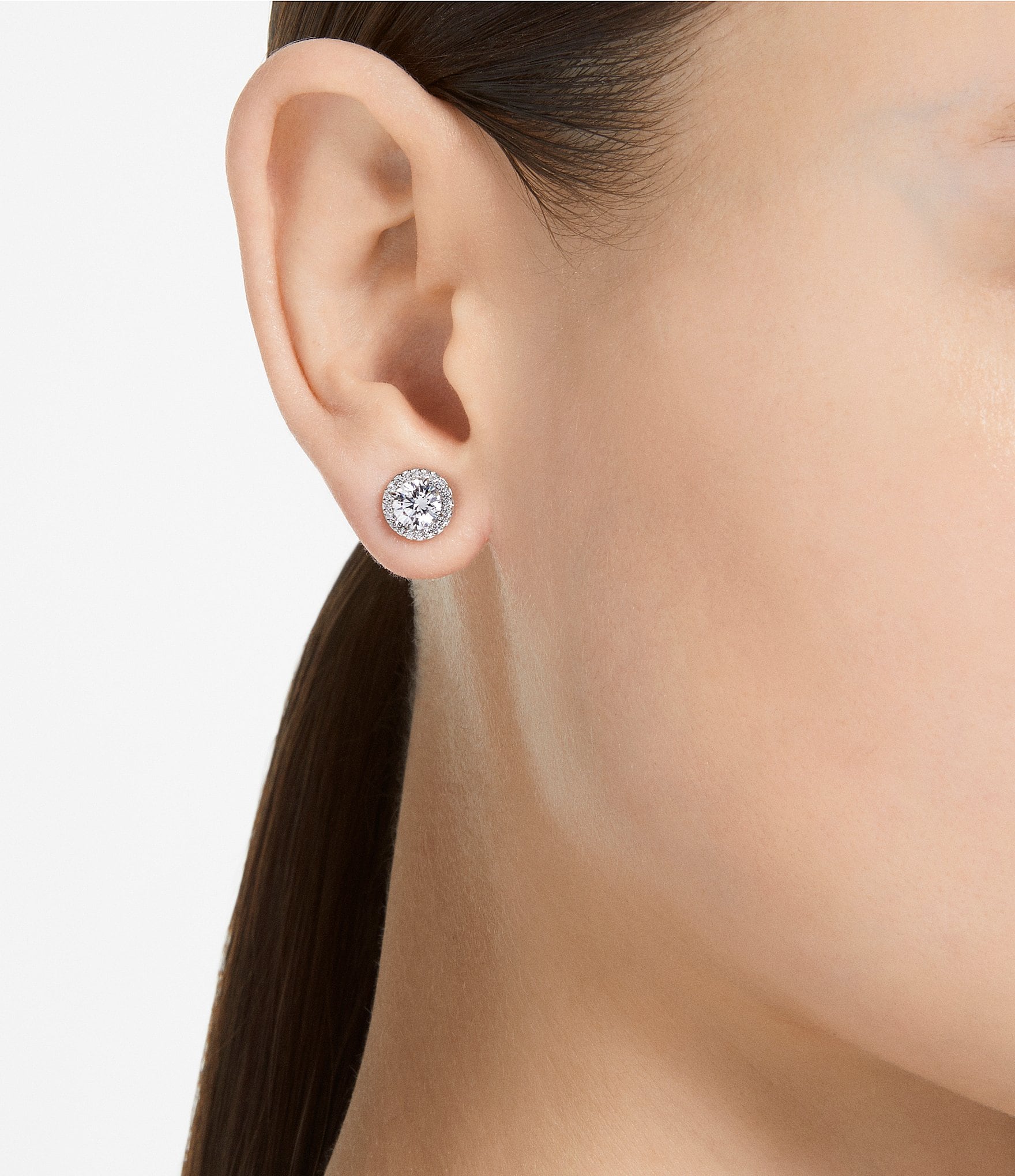 Swarovski Constella Halo Round Crystal Cut Stud Earrings