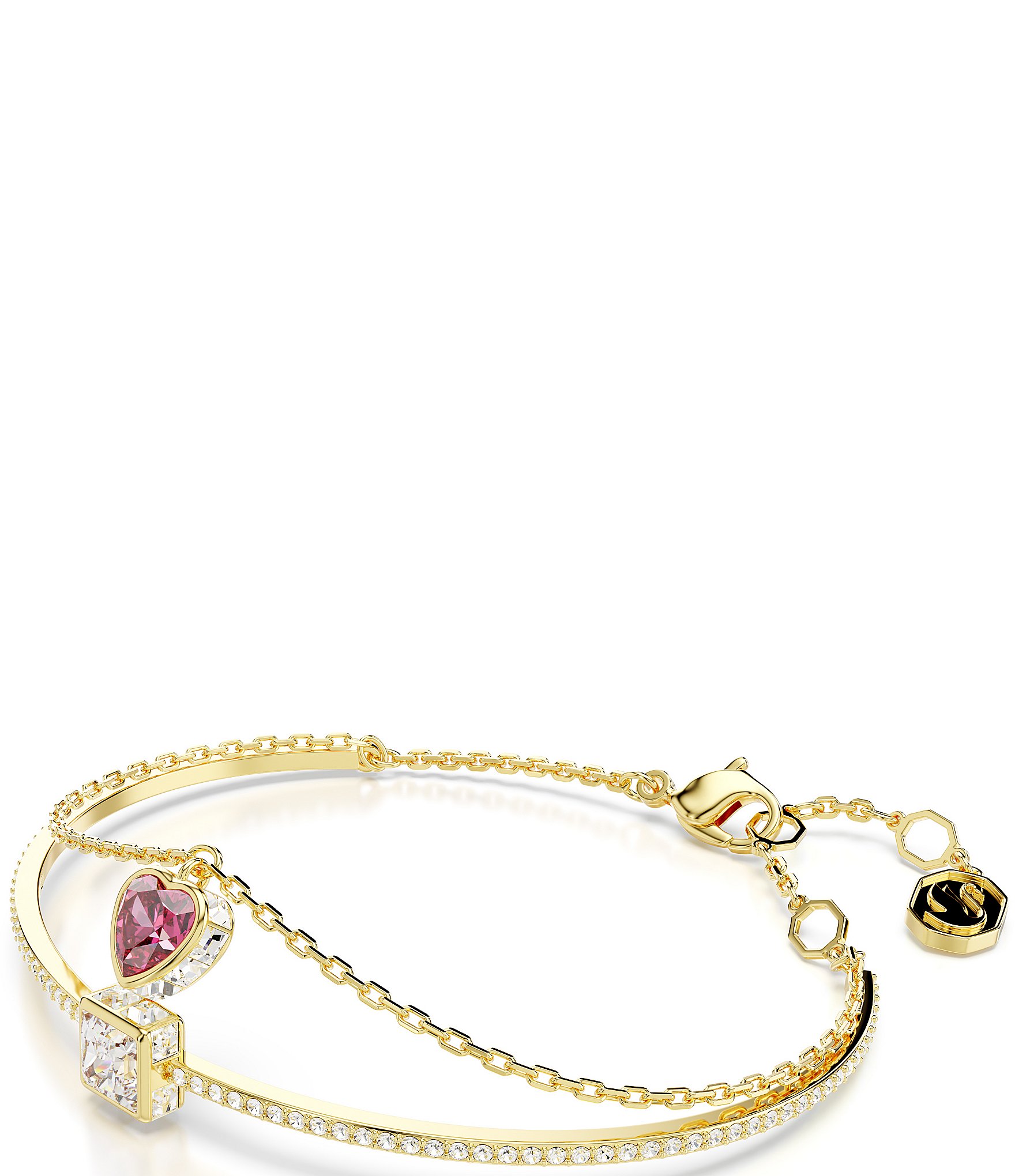 Swarovski Crystal Heart Shaped Chroma Bangle Bracelet