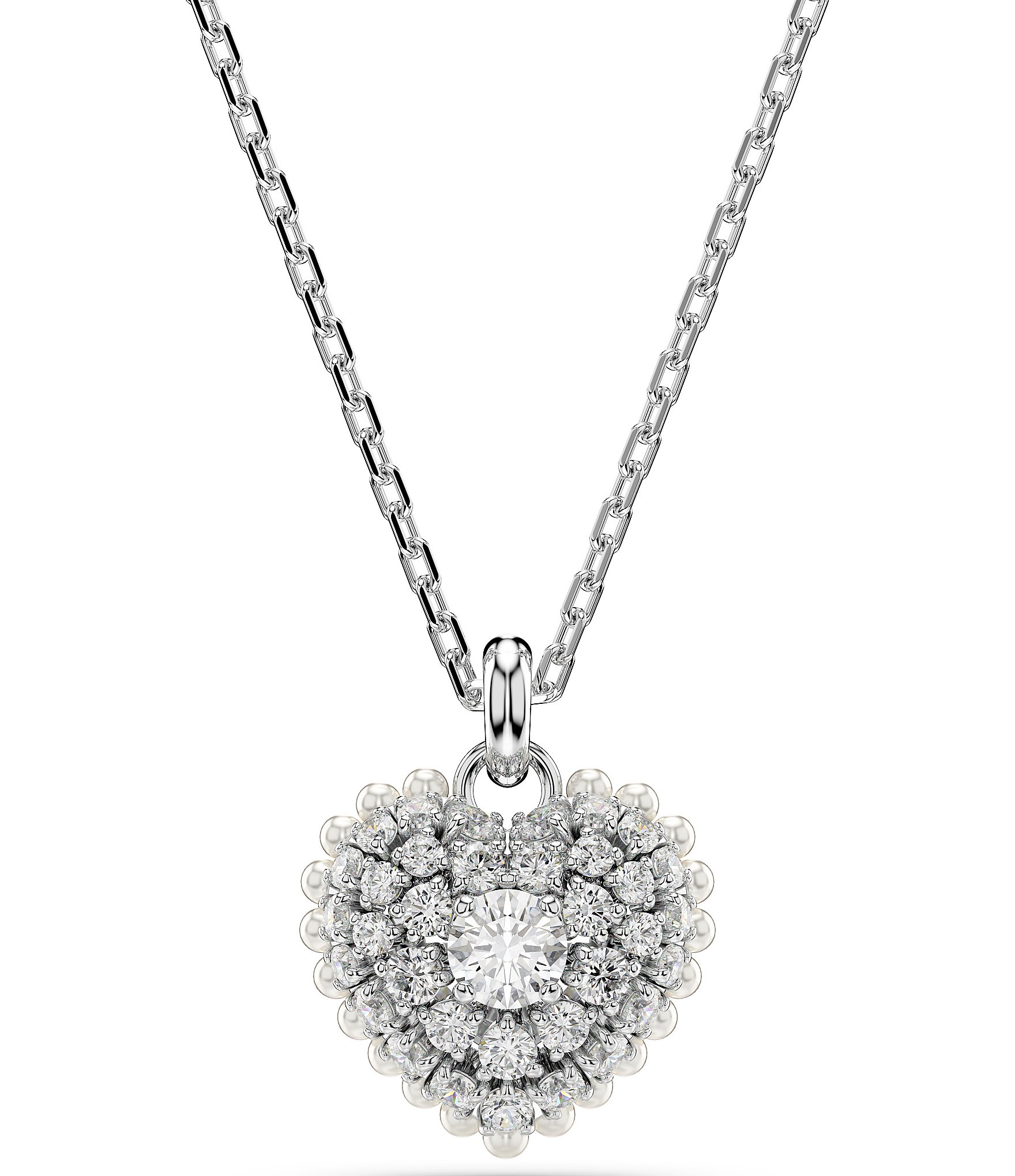 Swarovski Crystal Heart Shaped Pearl Hyperbola Pendant Necklace | Dillard's