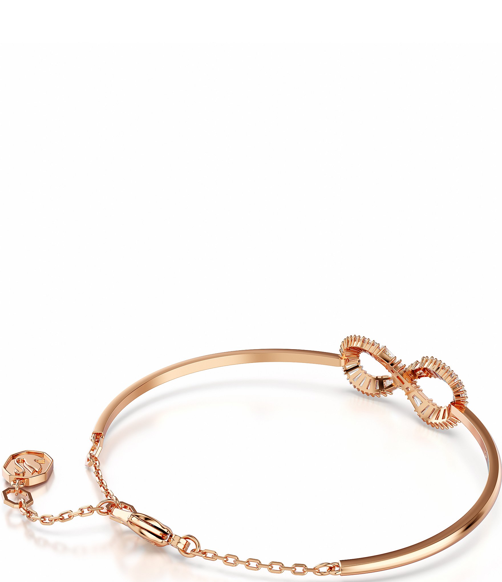 Swarovski Crystal Hyperbola Infinity Rose Gold Bangle Bracelet