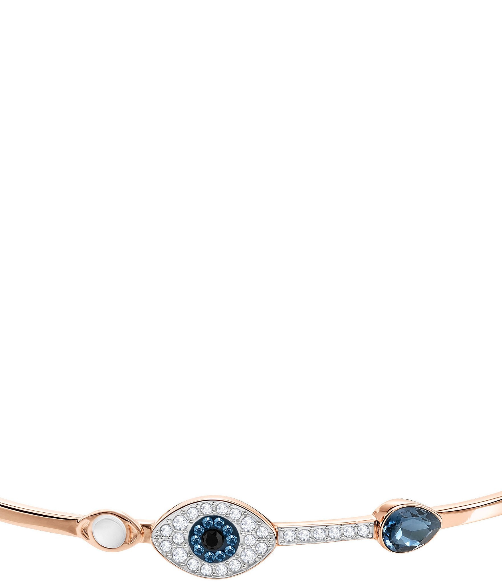 Swarovski Crystal Duo Evil Eye Bangle Bracelet