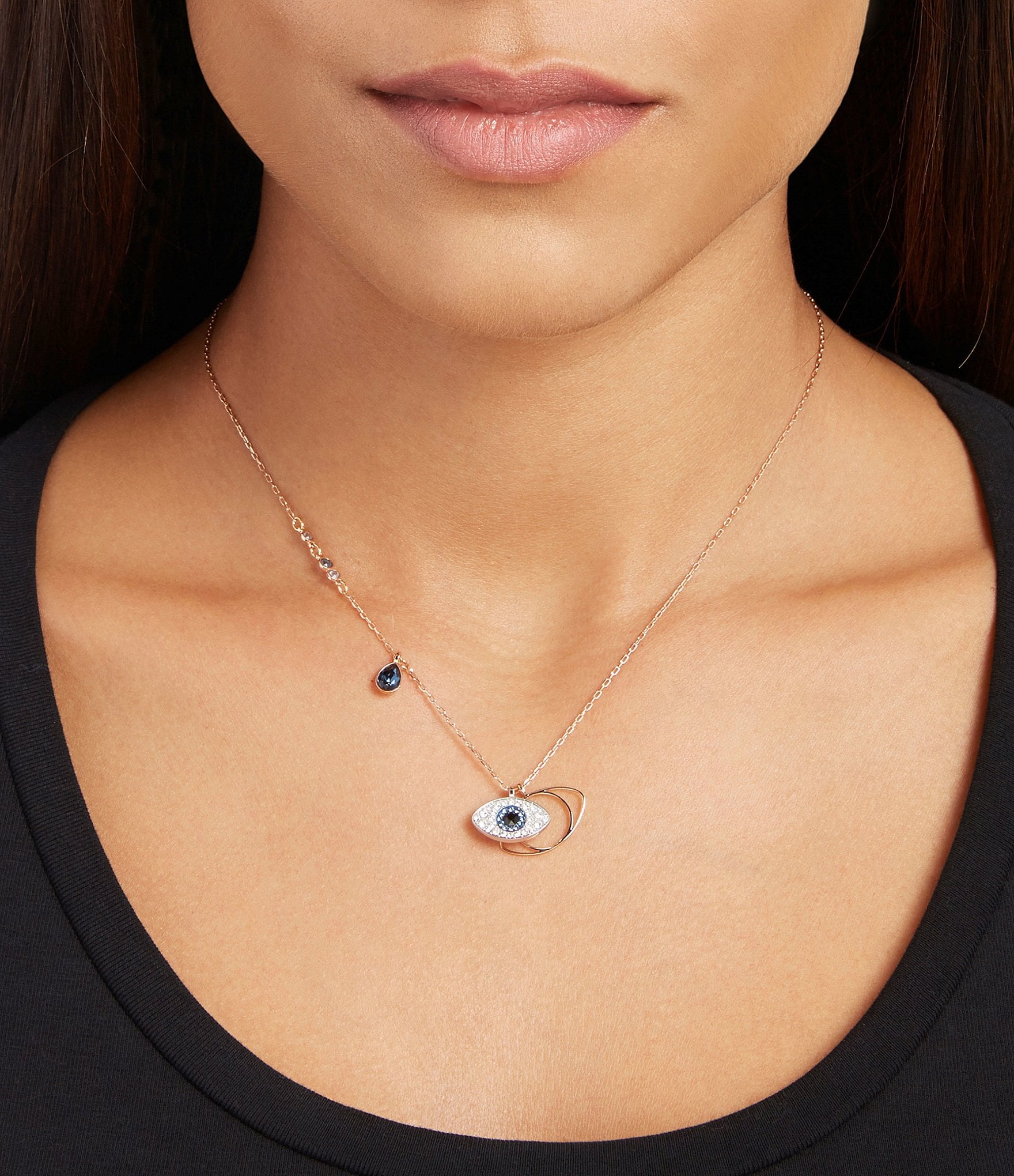 Swarovski Duo Evil Eye Pendant Necklace