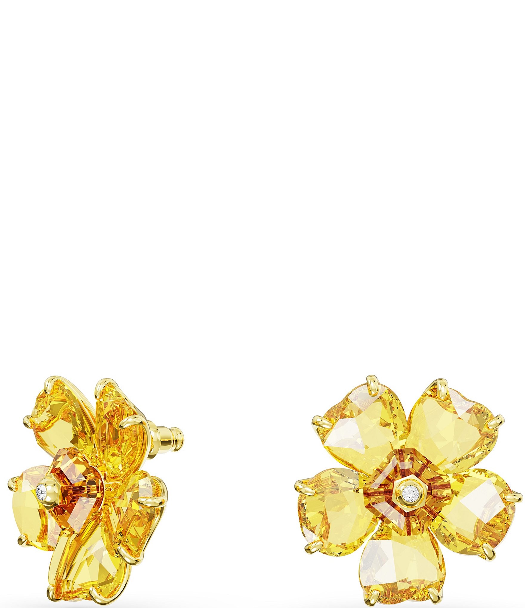 Swarovski Florere Yellow Flower Crystal Stud Earrings