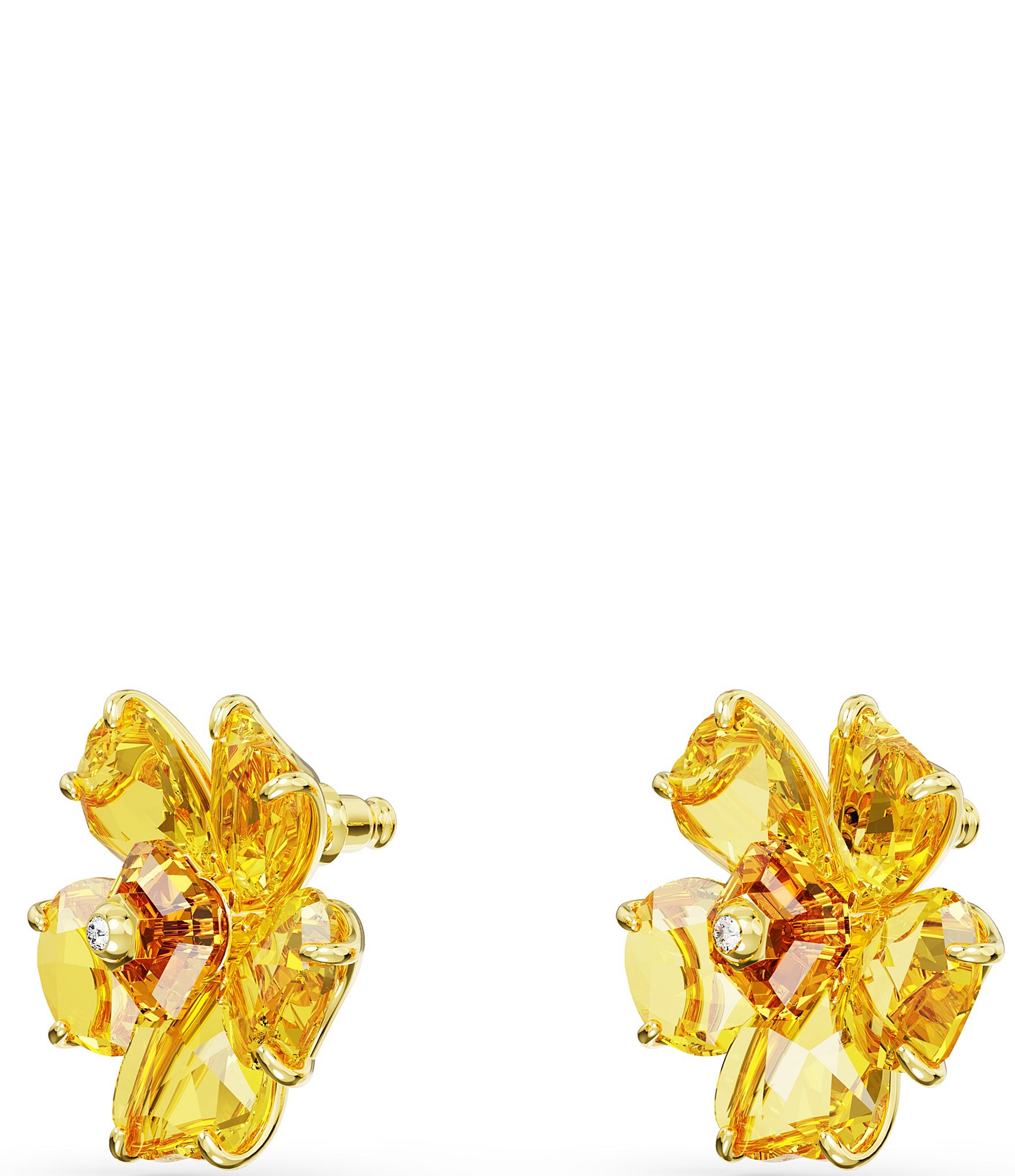 Swarovski Florere Yellow Flower Crystal Stud Earrings