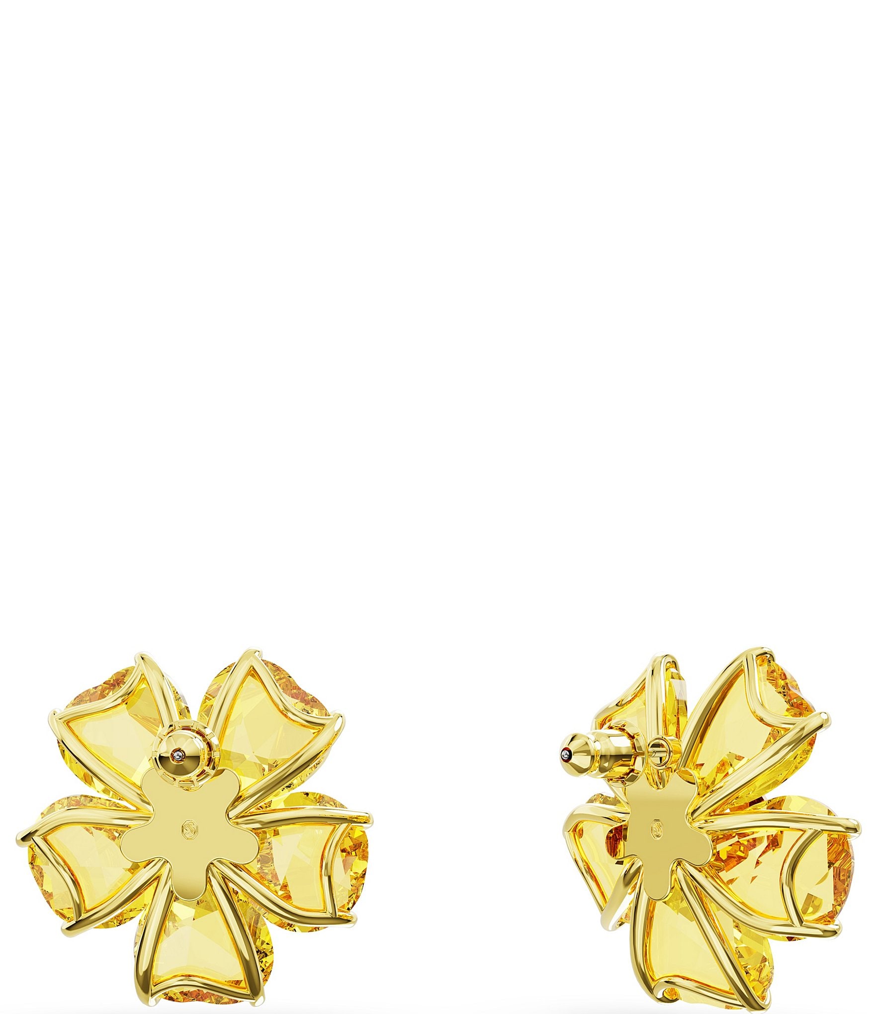 Swarovski Florere Yellow Flower Crystal Stud Earrings