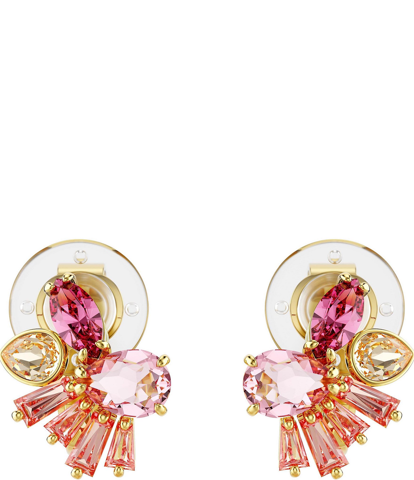 Swarovski Gema Crystal Mixed Cut Clip Earrings