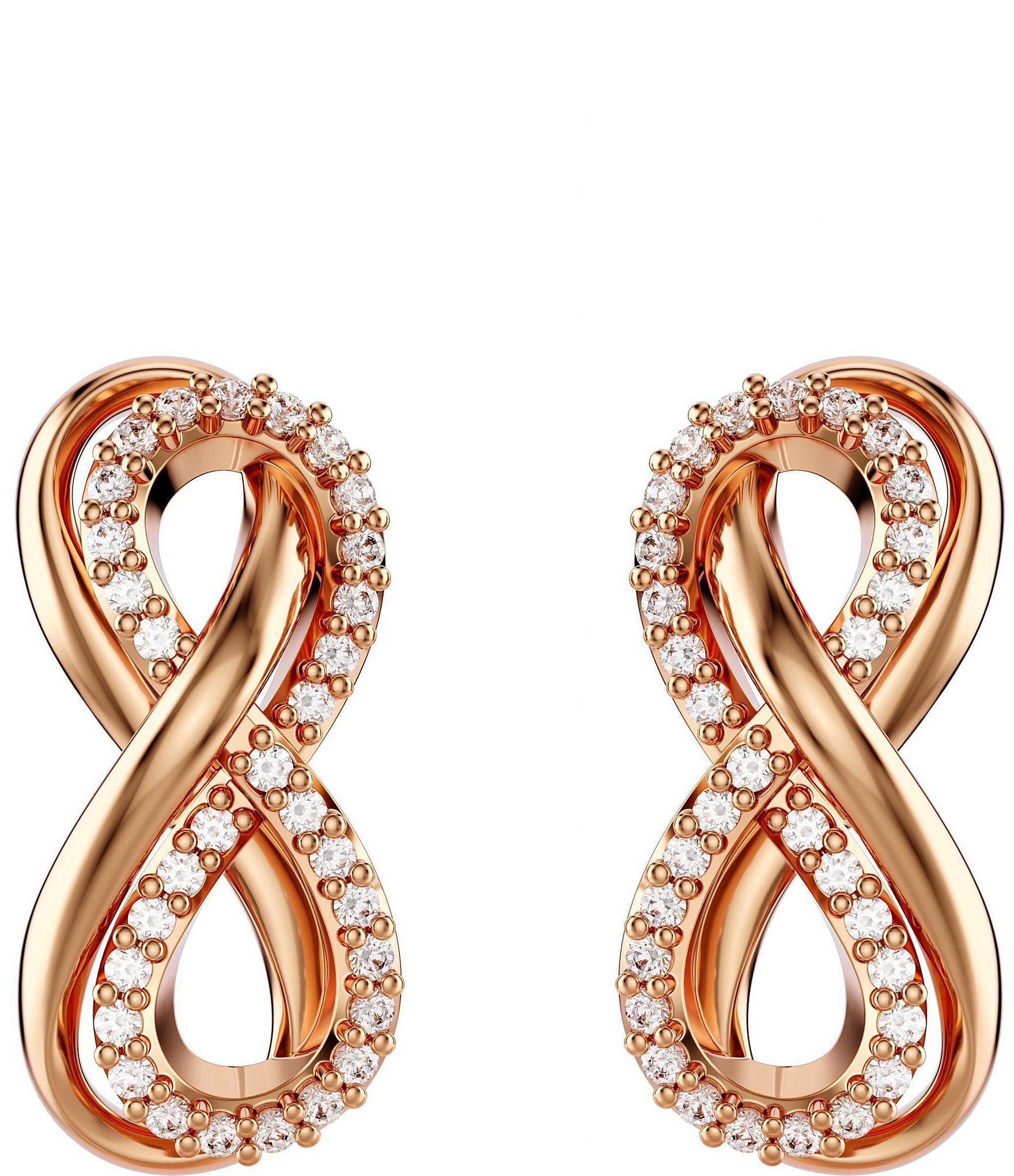 Swarovski Hyperbola Crystal Infinity Stud Earrings